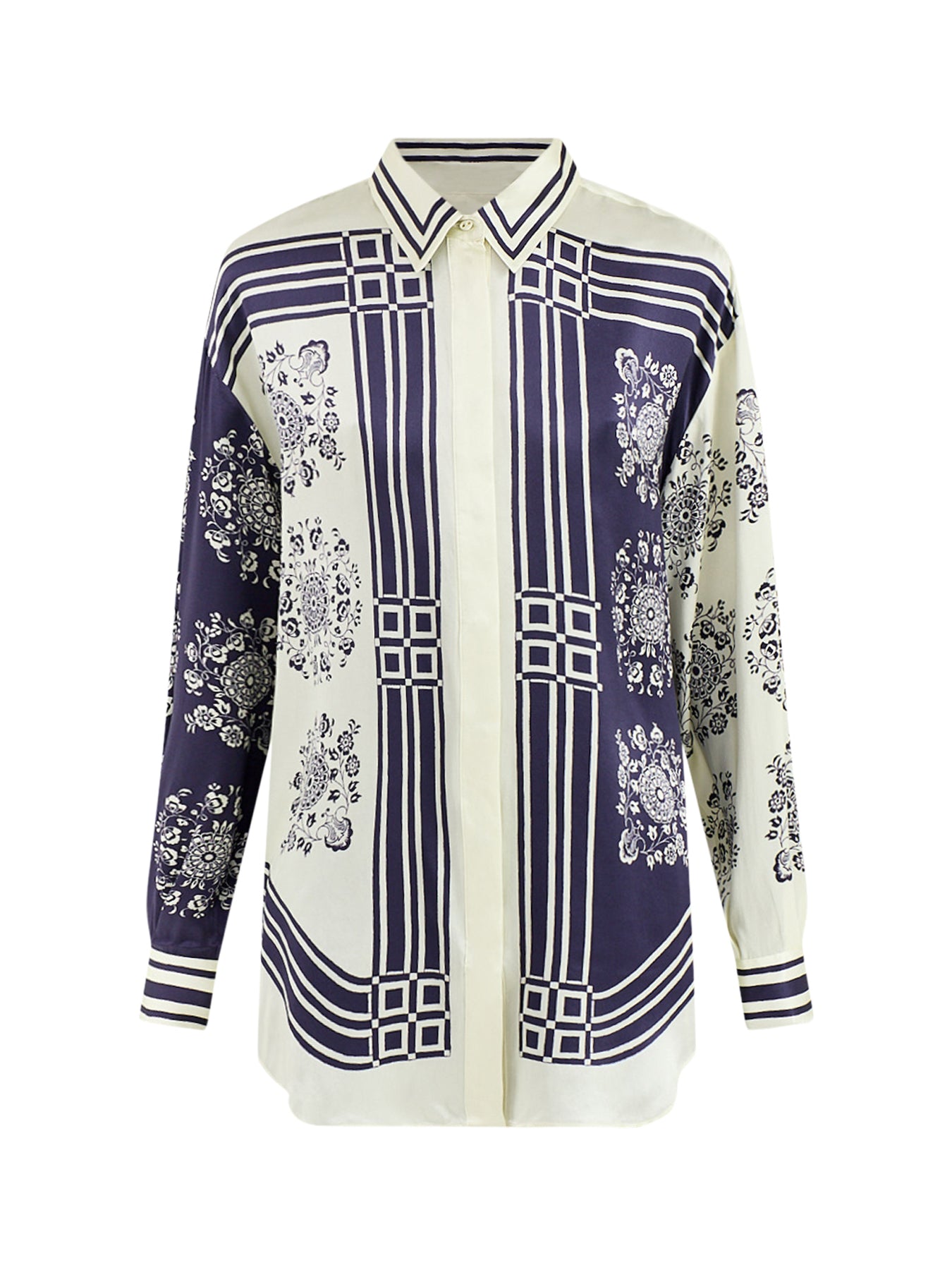 Banderra Silk Satin Scarf Shirt
