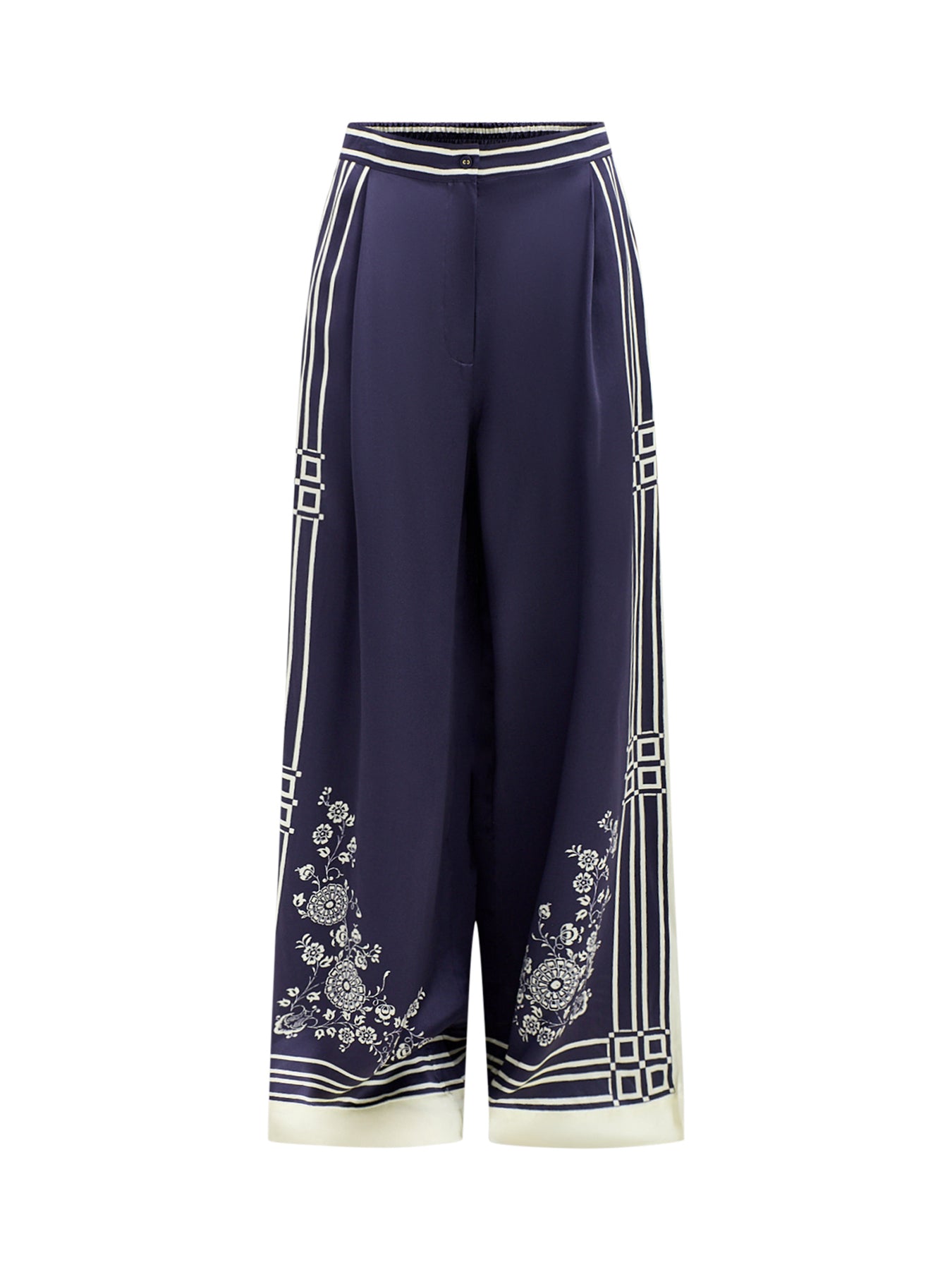 Banderra Silk Satin Wide Leg Trousers