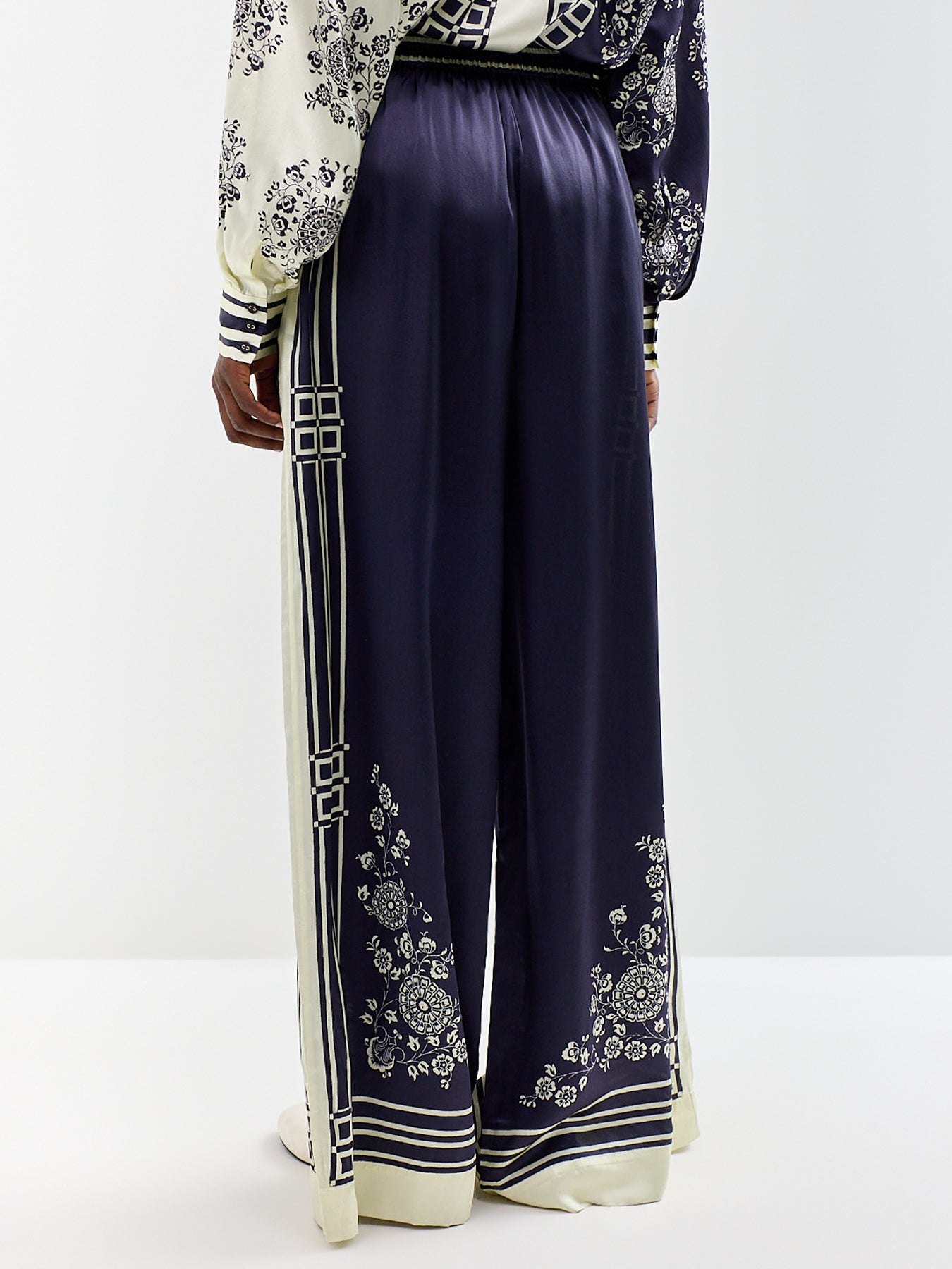 Banderra Silk Satin Wide Leg Trousers