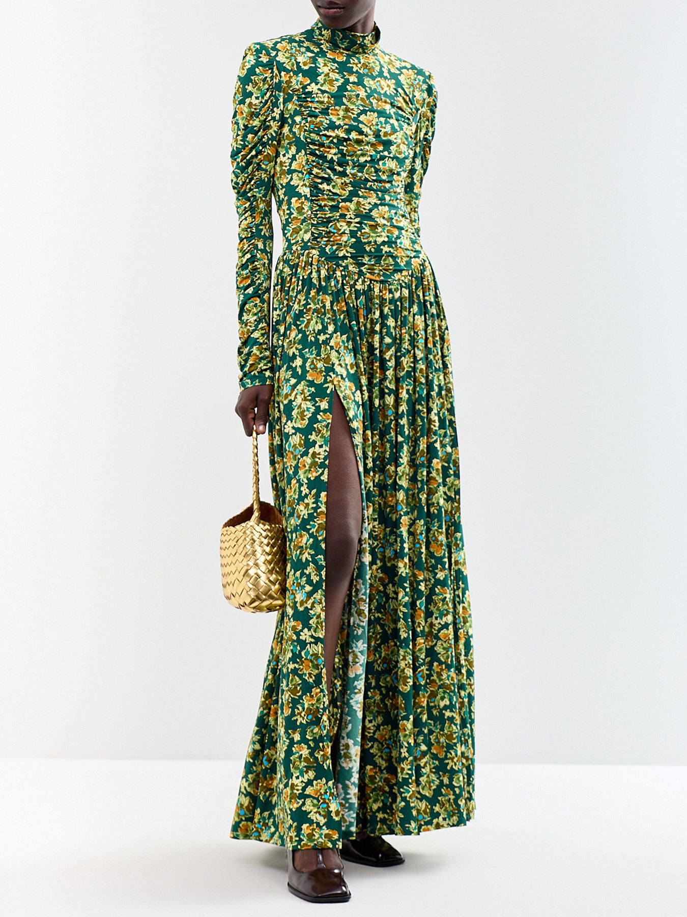 Clem Recycled Viscose Ruched Midi Dress
