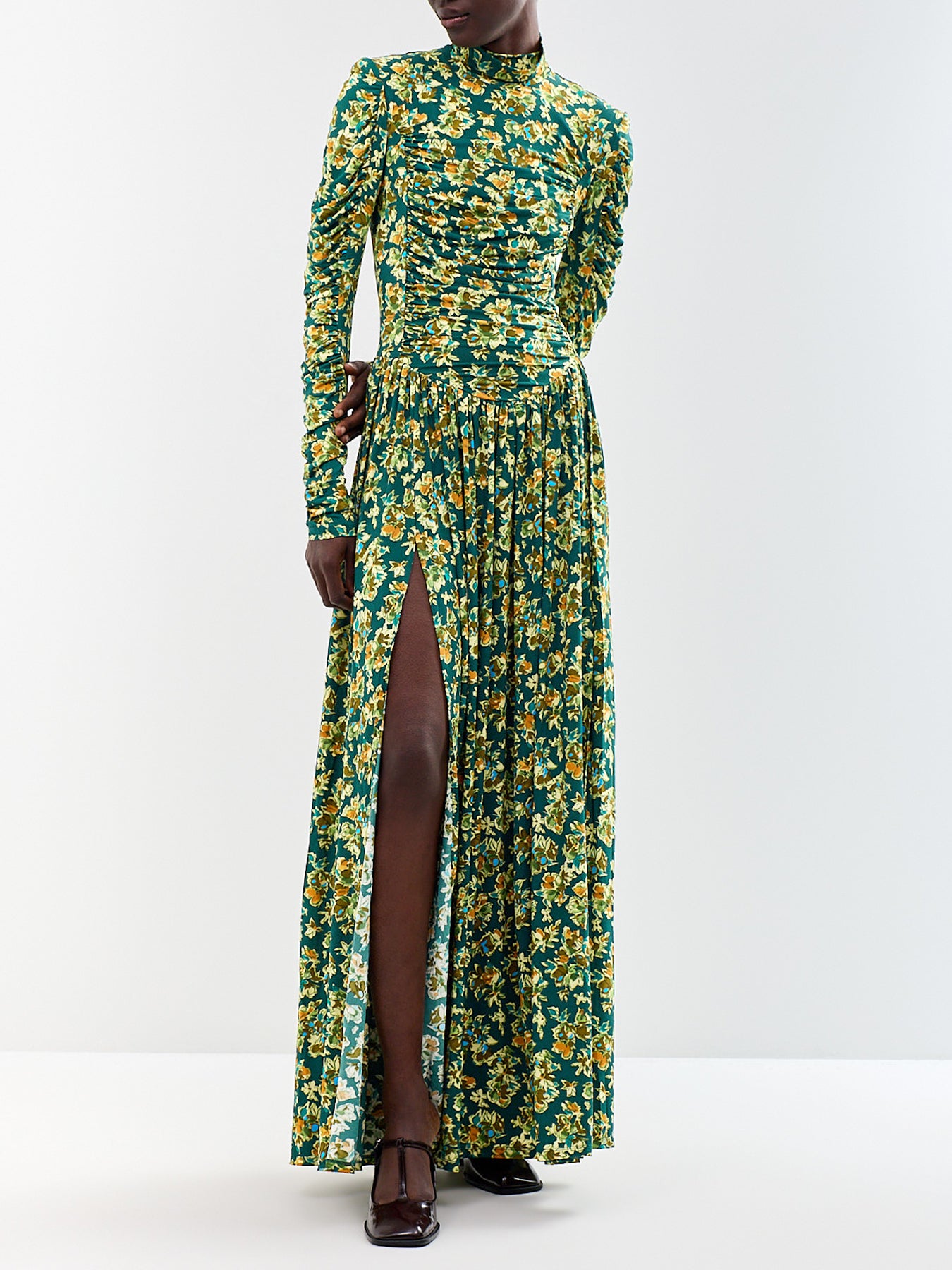 Clem Recycled Viscose Ruched Midi Dress