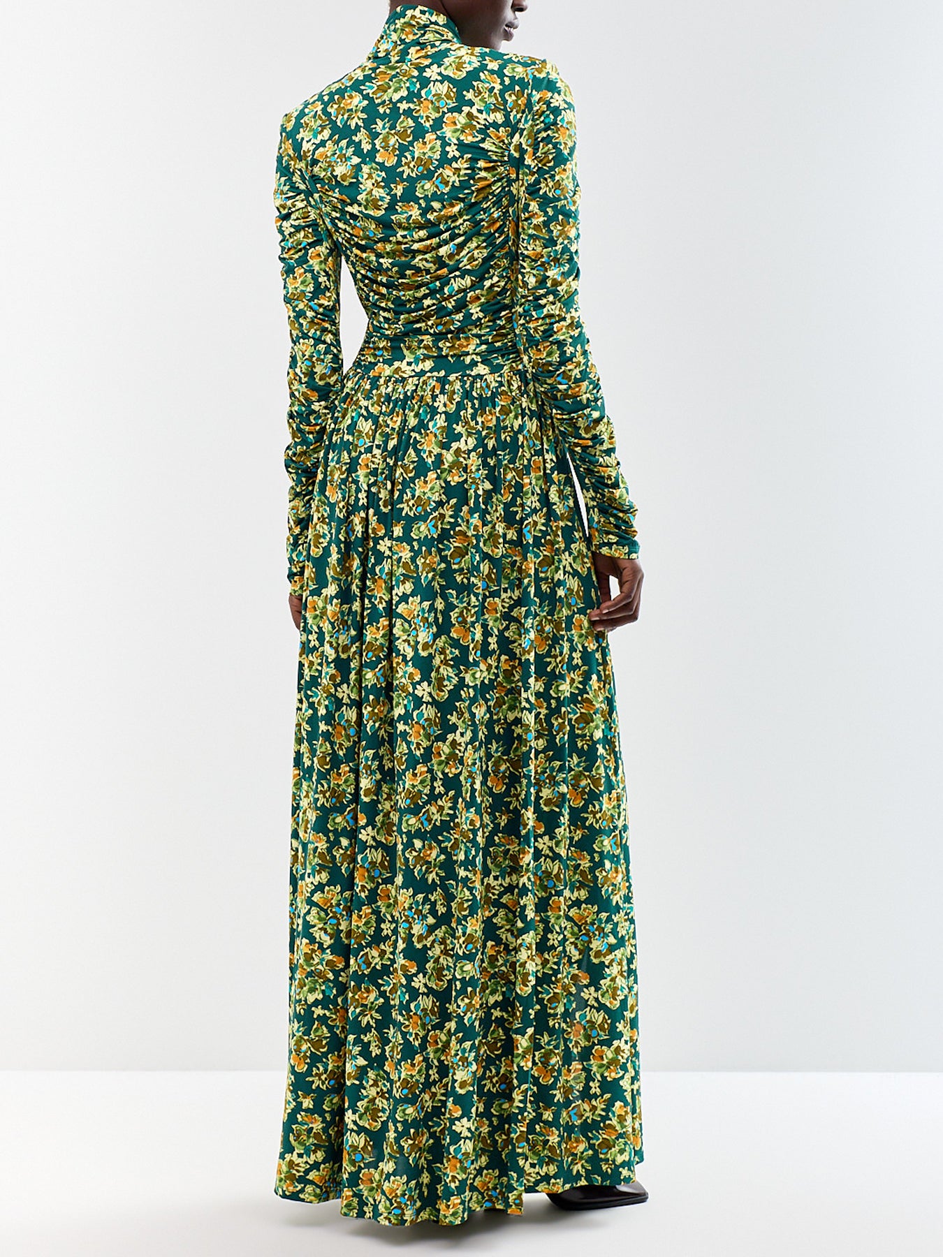 Clem Recycled Viscose Ruched Midi Dress