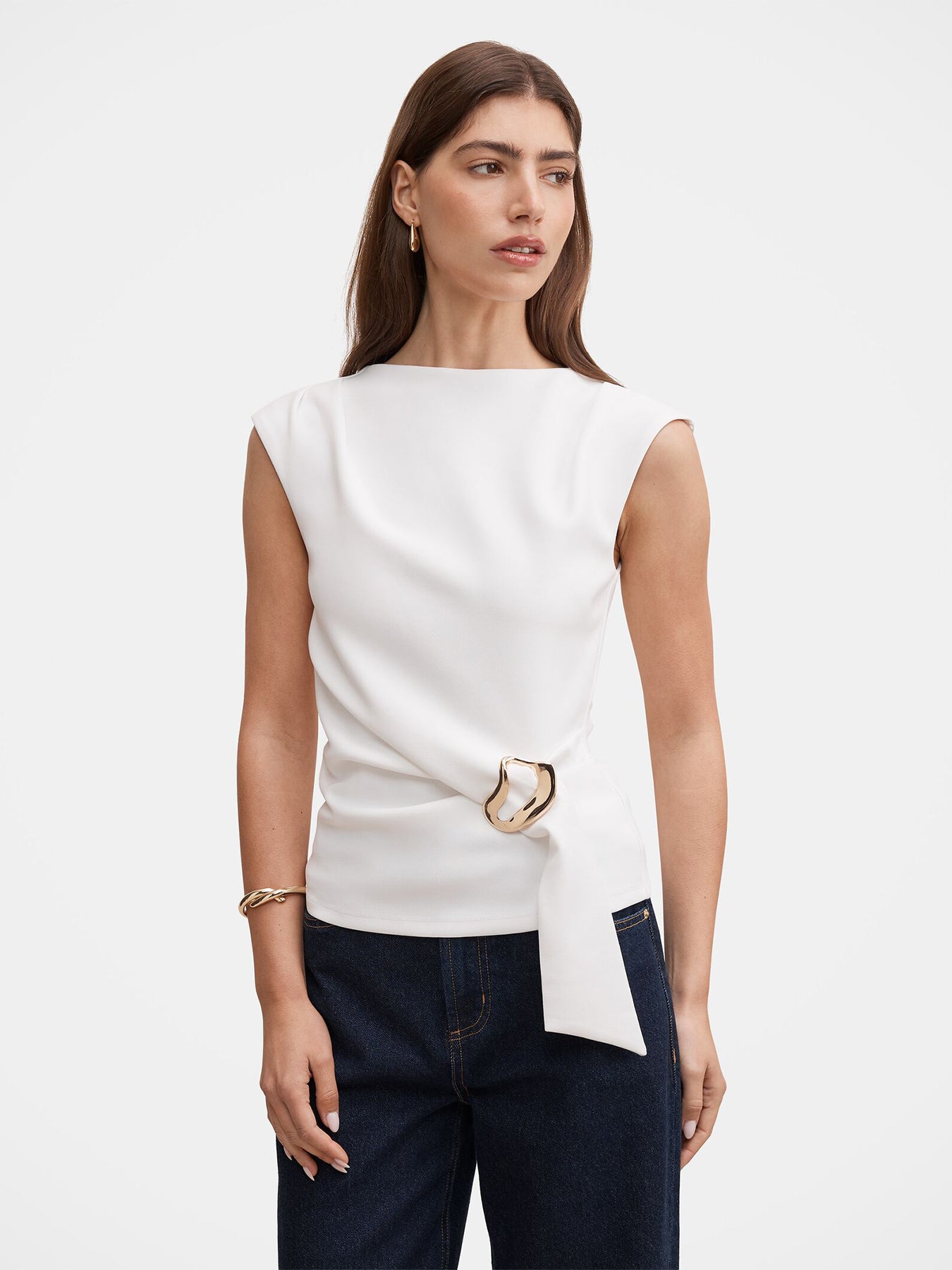 Serena Hardware Detail Blouse White