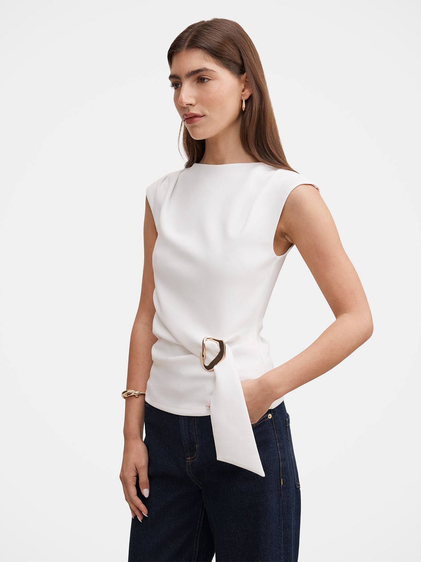 Serena Hardware Detail Blouse White