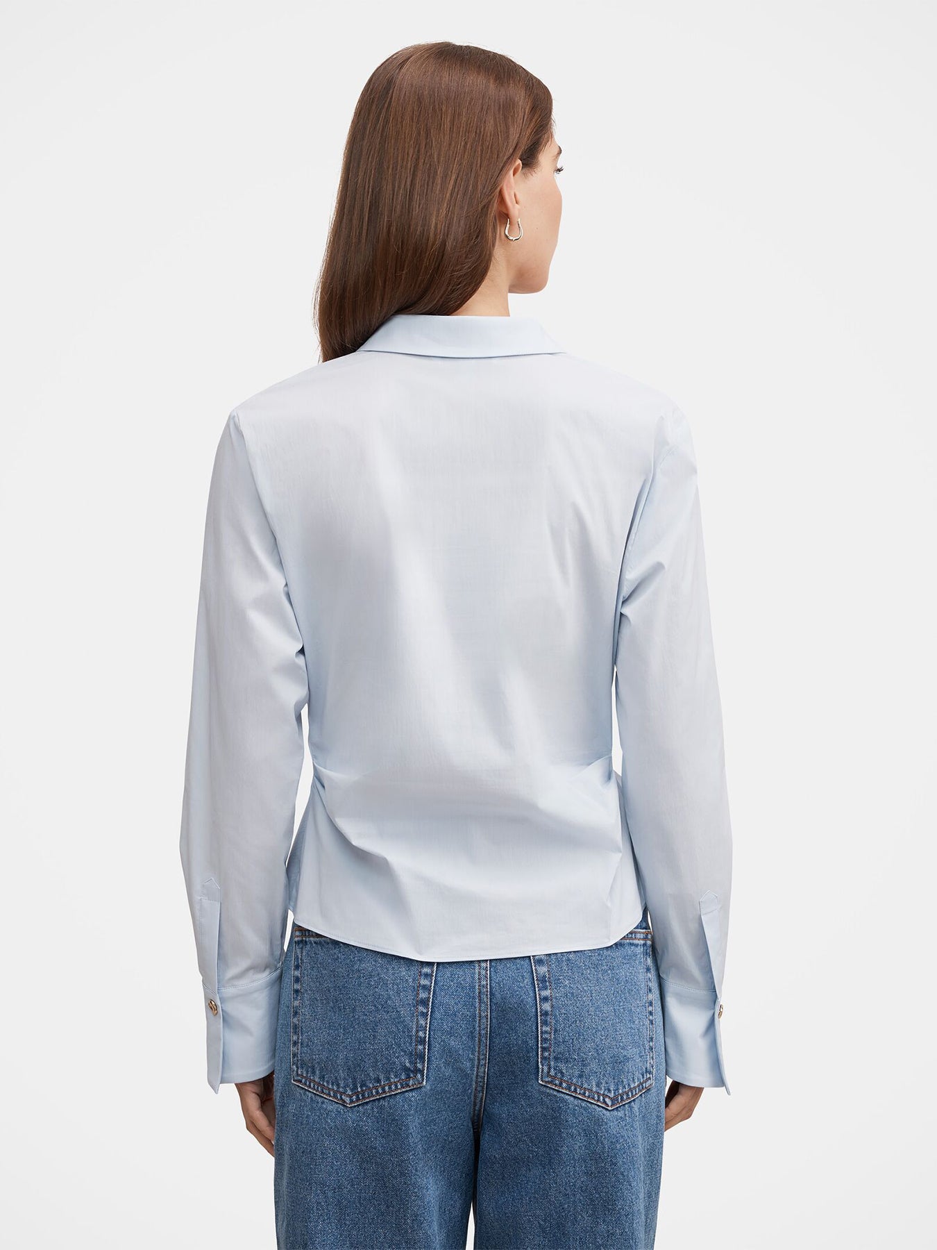 Ainsley Gathered Shirt Blue