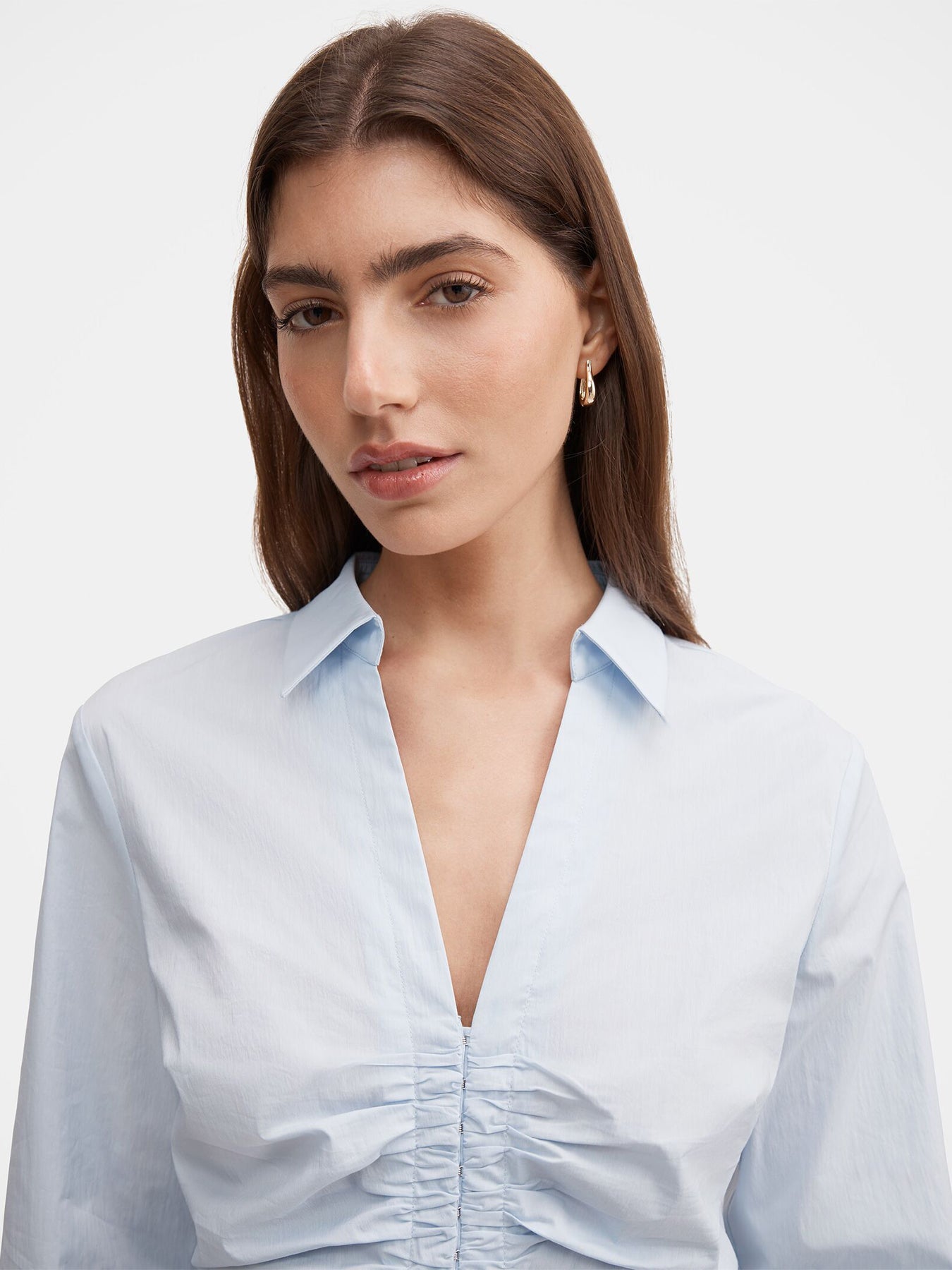 Ainsley Gathered Shirt Blue