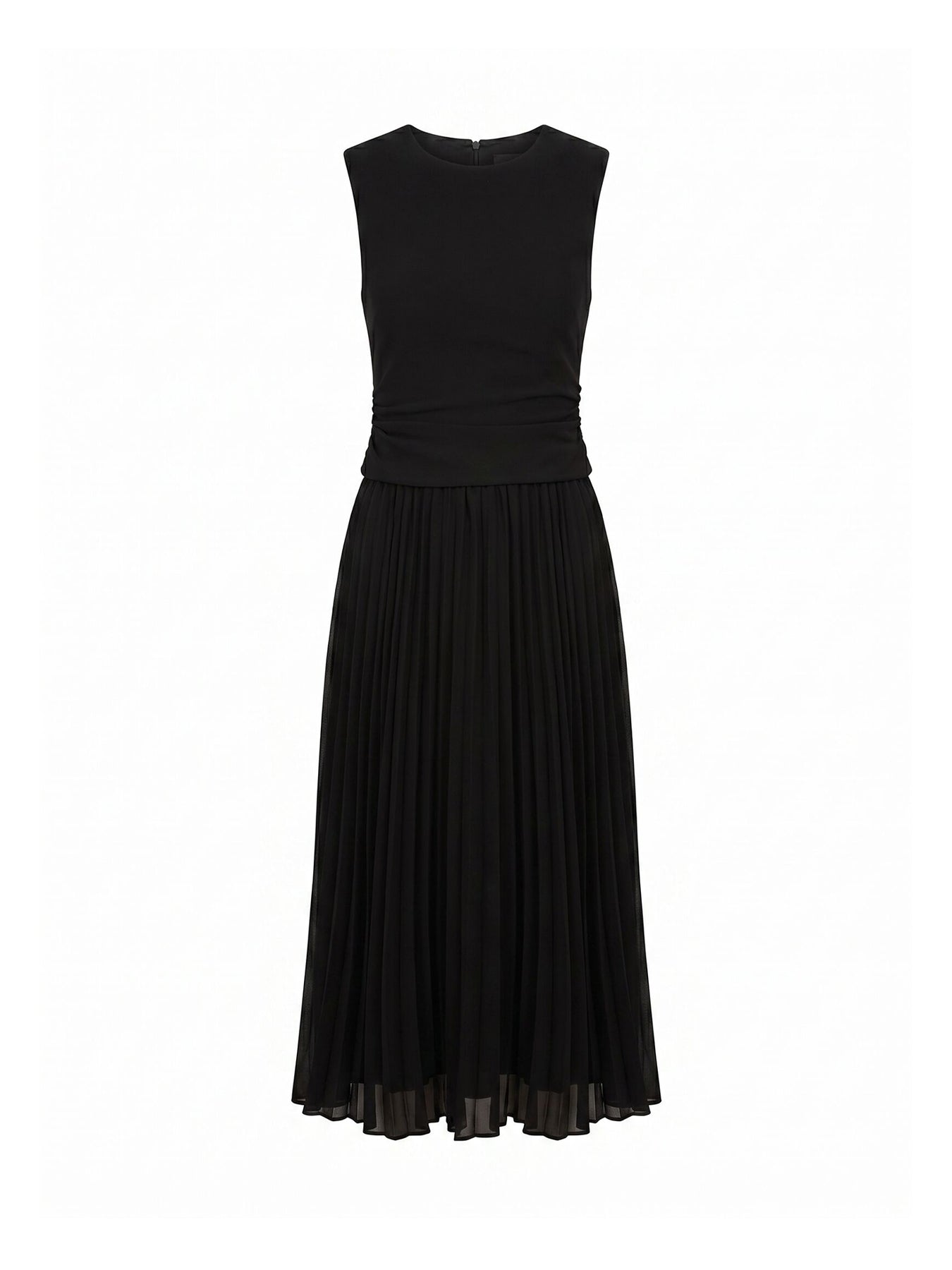 Emilia 2-in-1 Pleated Midi Dress Black