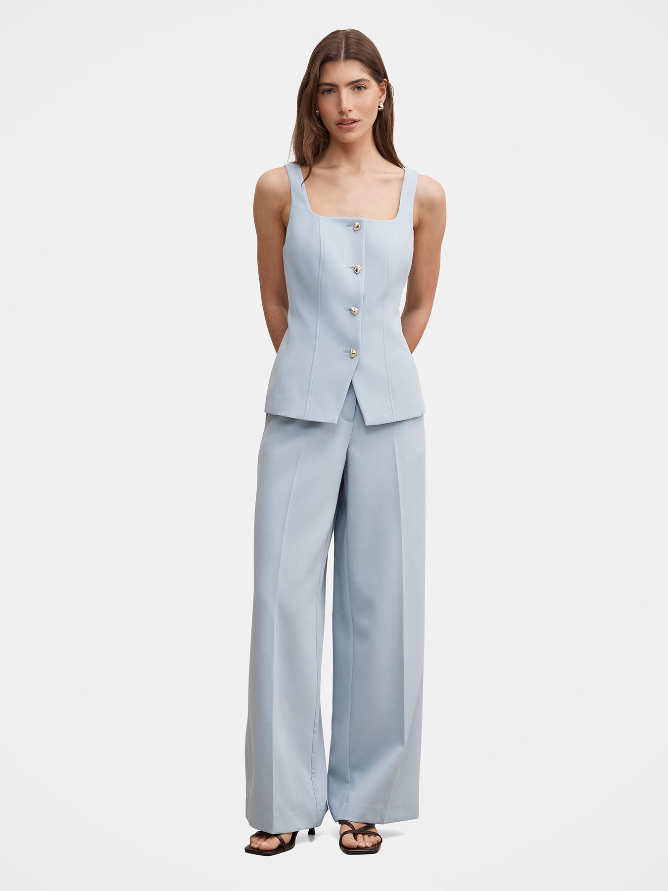 Lee Square Neck Waistcoat Blue