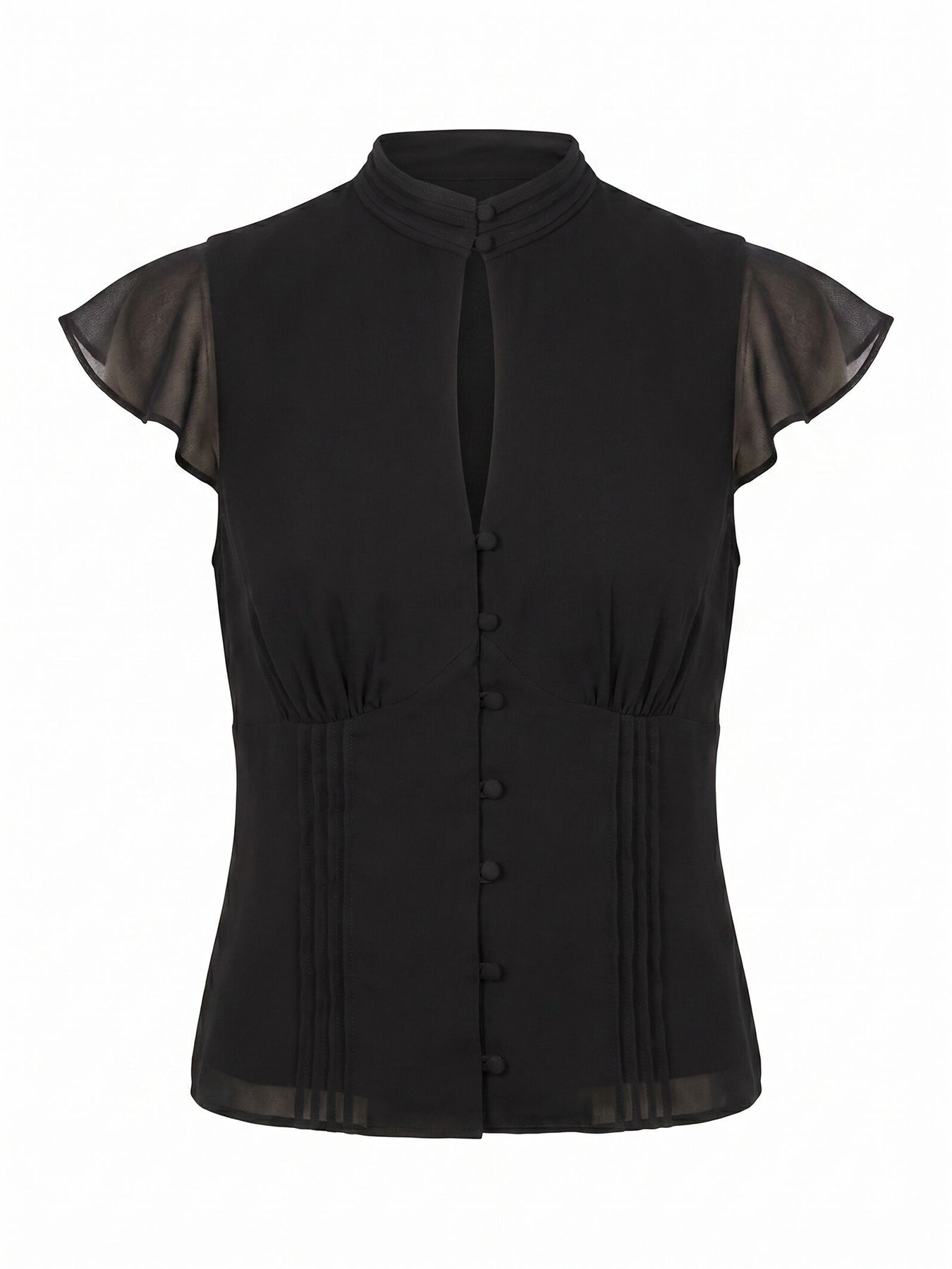 Eden Keyhole Blouse Black