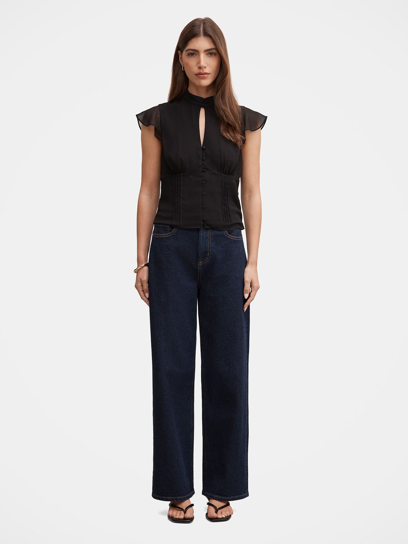 Eden Keyhole Blouse Black