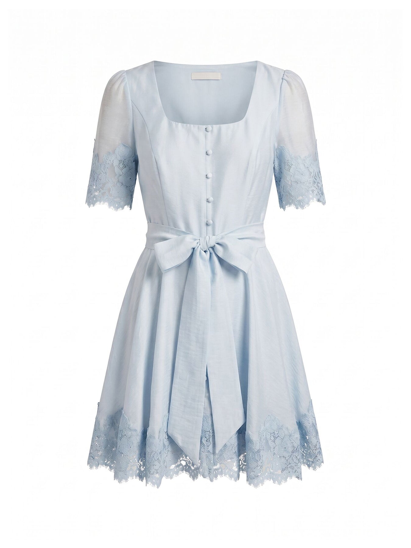 Alana Lace Trim Mini Dress Blue