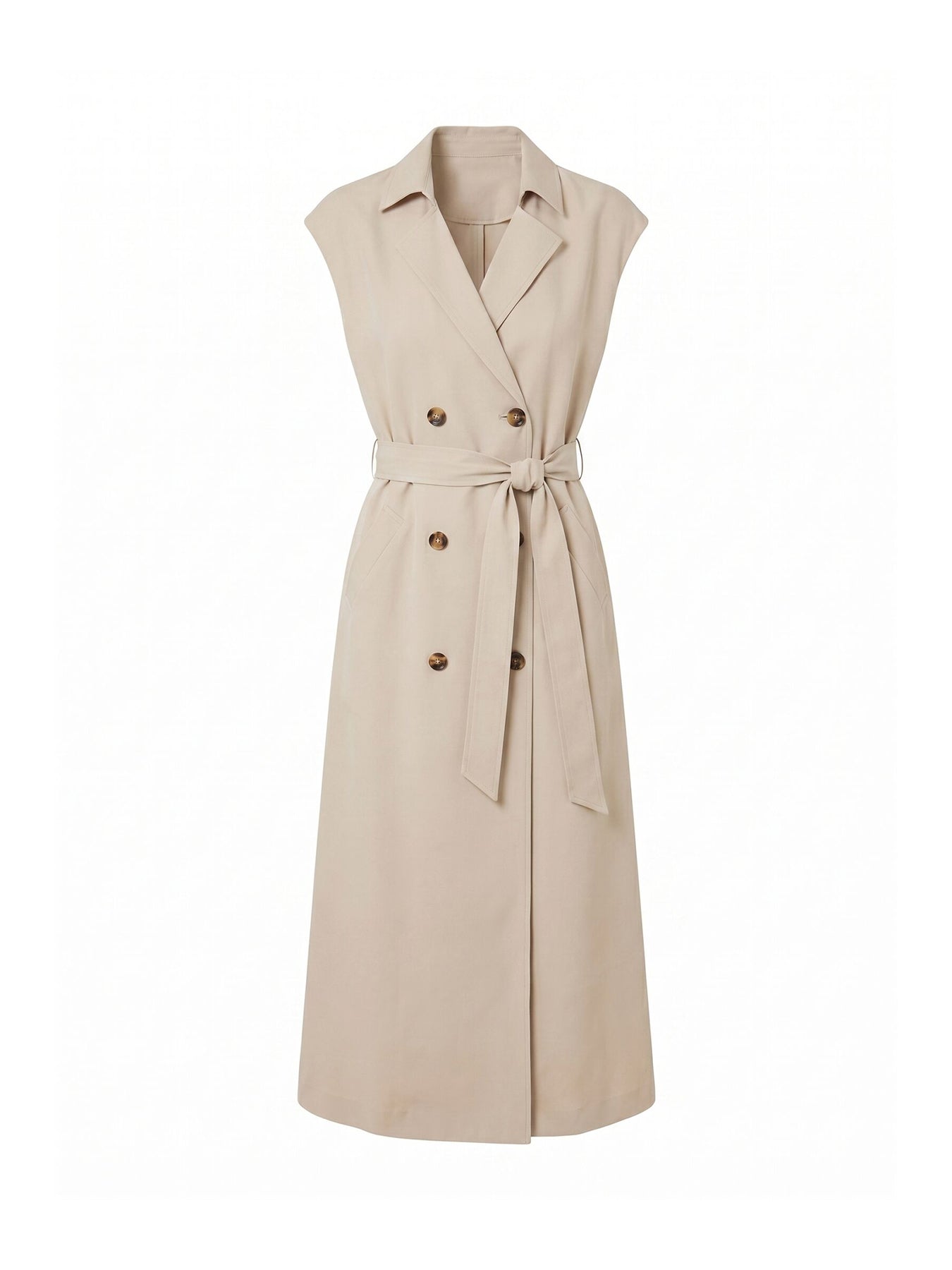 Elsa Sleeveless Trench Midi Dress Neutral