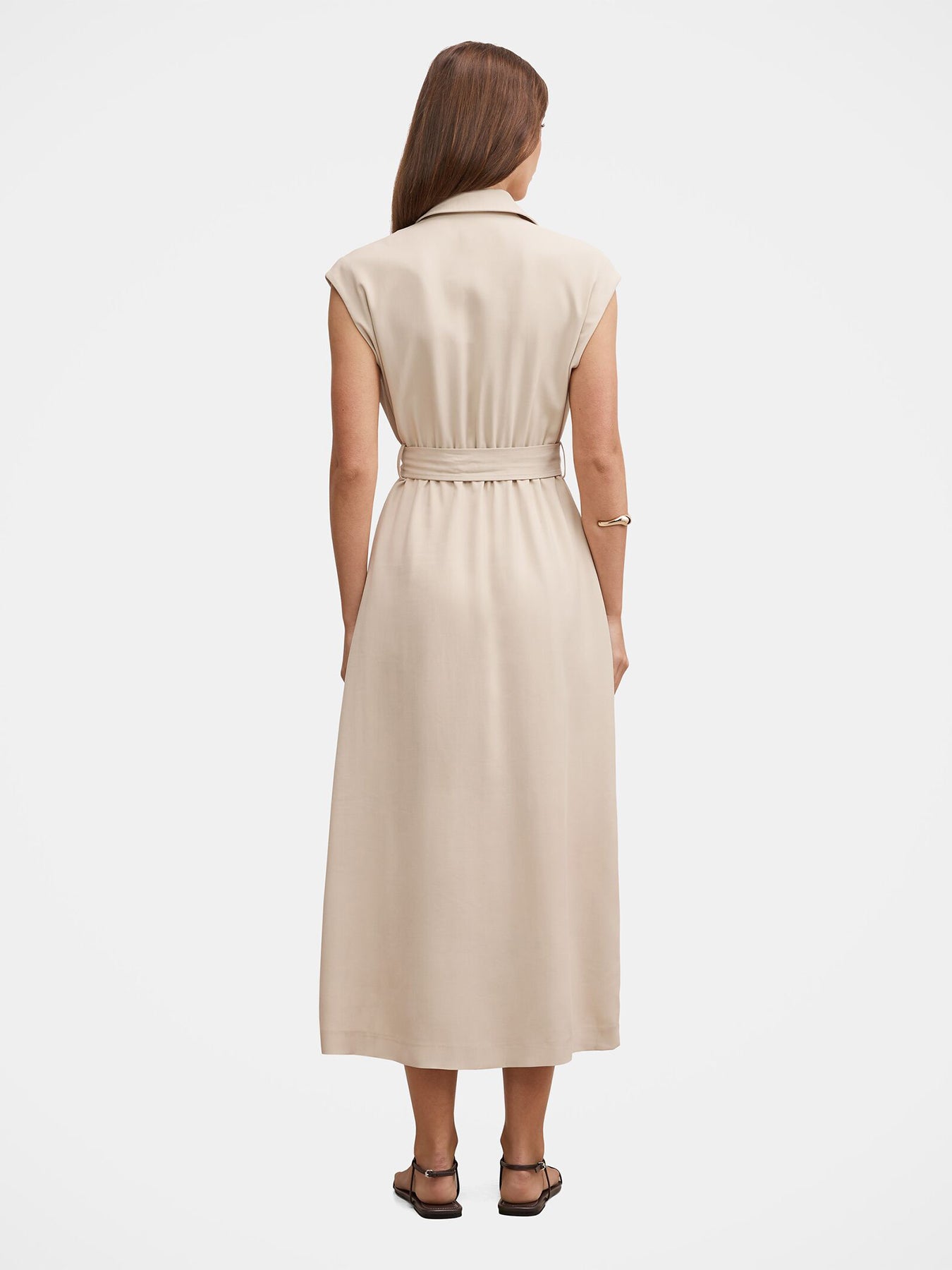 Elsa Sleeveless Trench Midi Dress Neutral