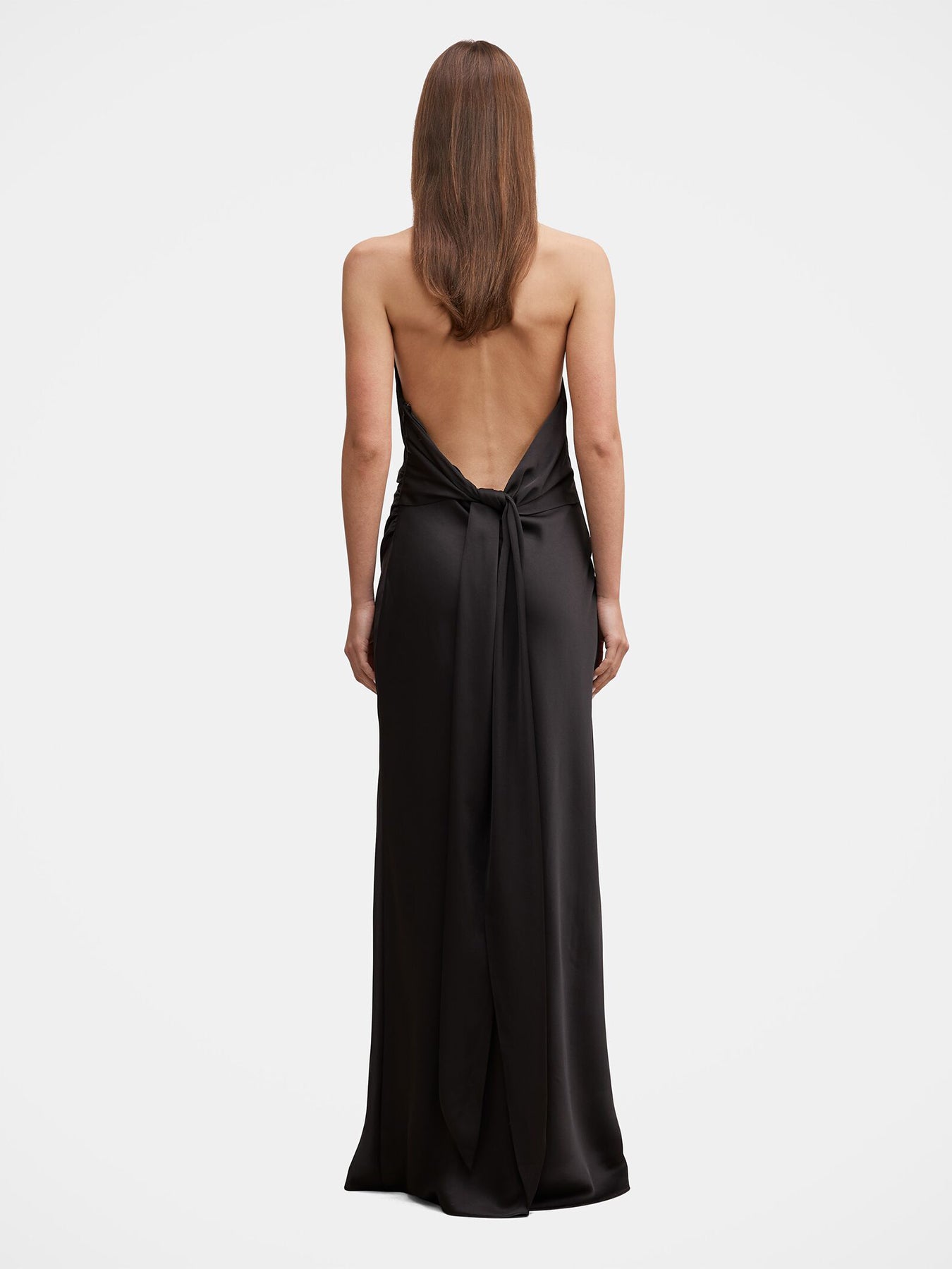 Drew Halter Neck Back Tie Maxi Dress Black