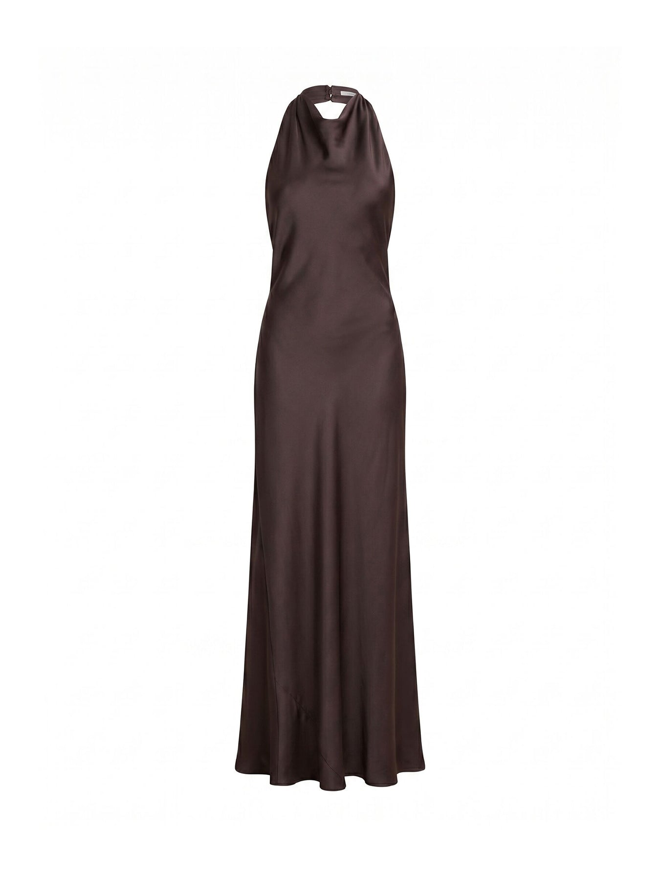 Drew Halter Neck Back Tie Maxi Dress Brown