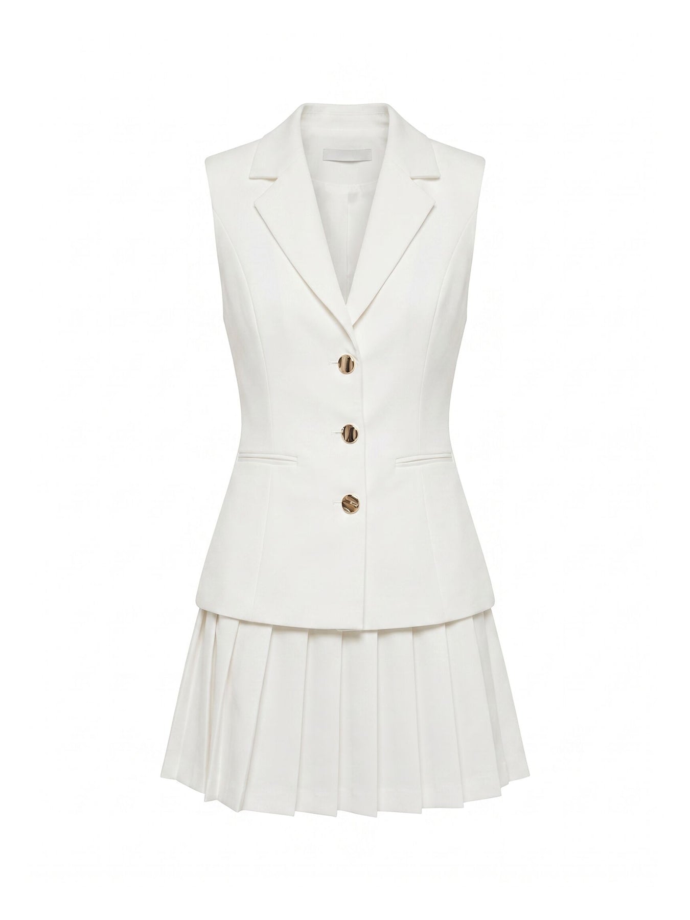 Lucy Sleeveless Blazer Mini Dress White