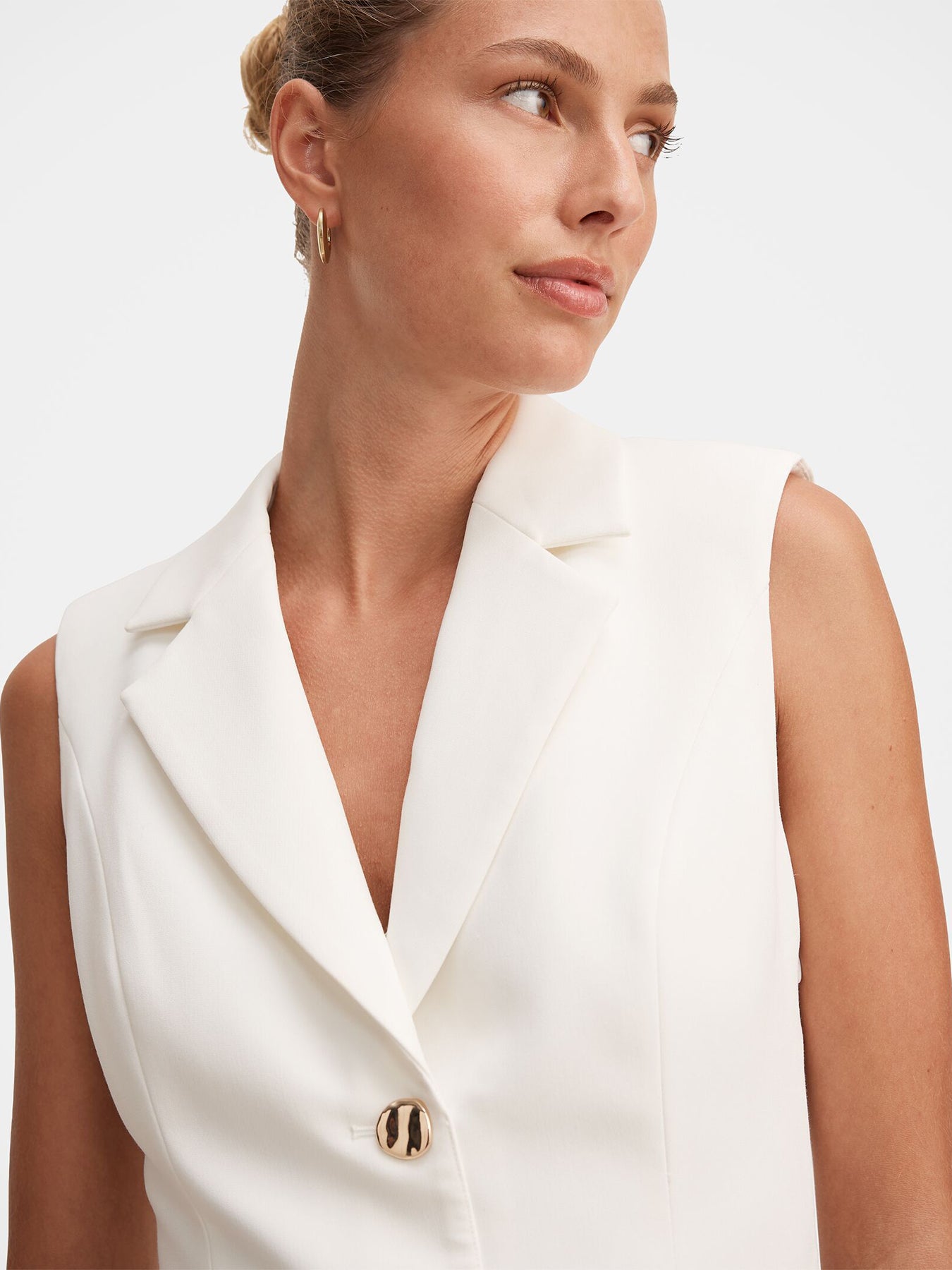 Lucy Sleeveless Blazer Mini Dress White