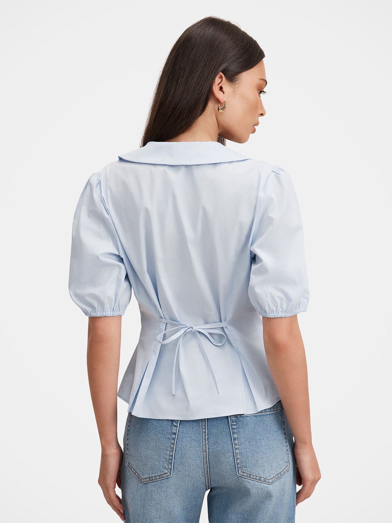 Gracie Bubble Sleeve Shirt Blue