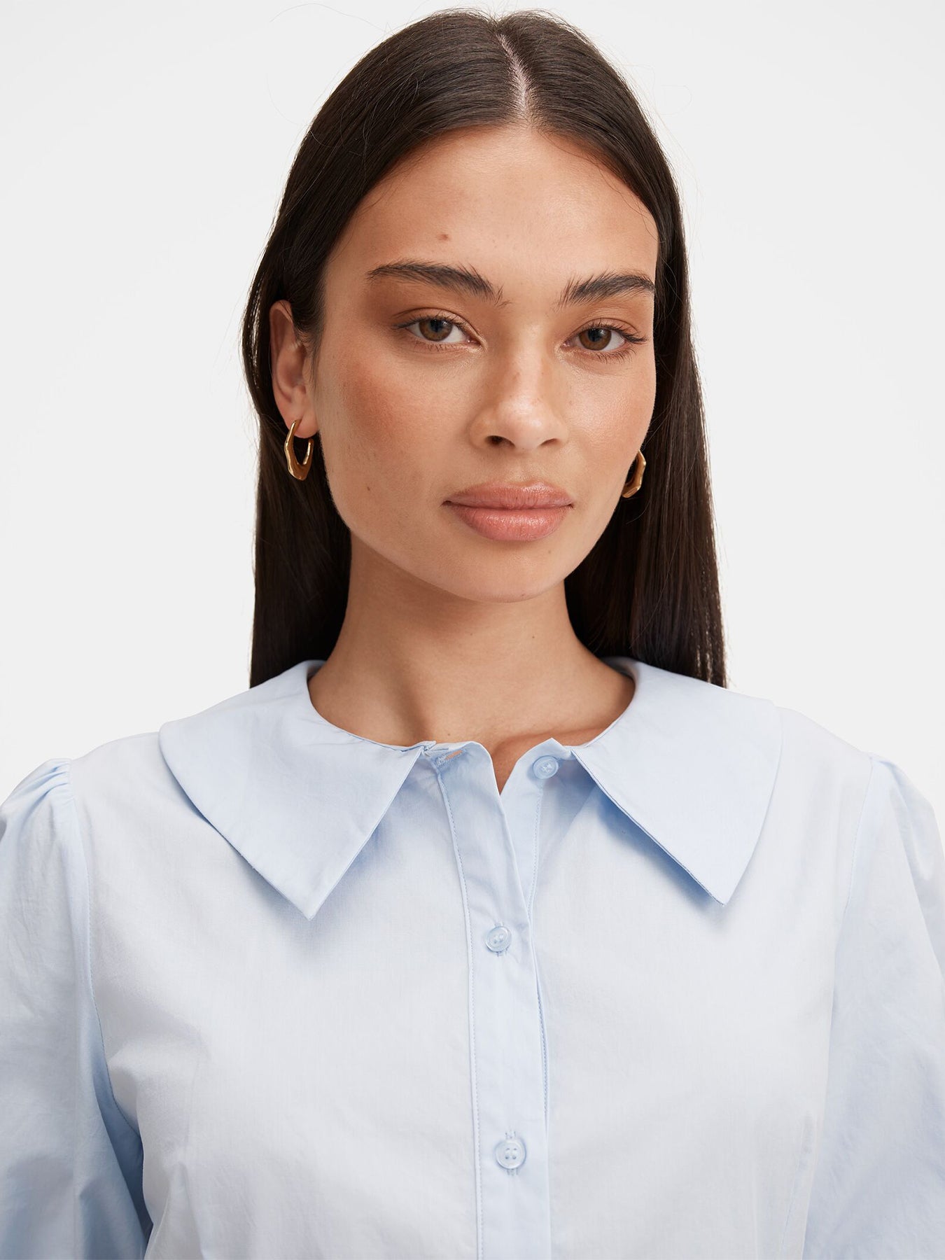 Gracie Bubble Sleeve Shirt Blue