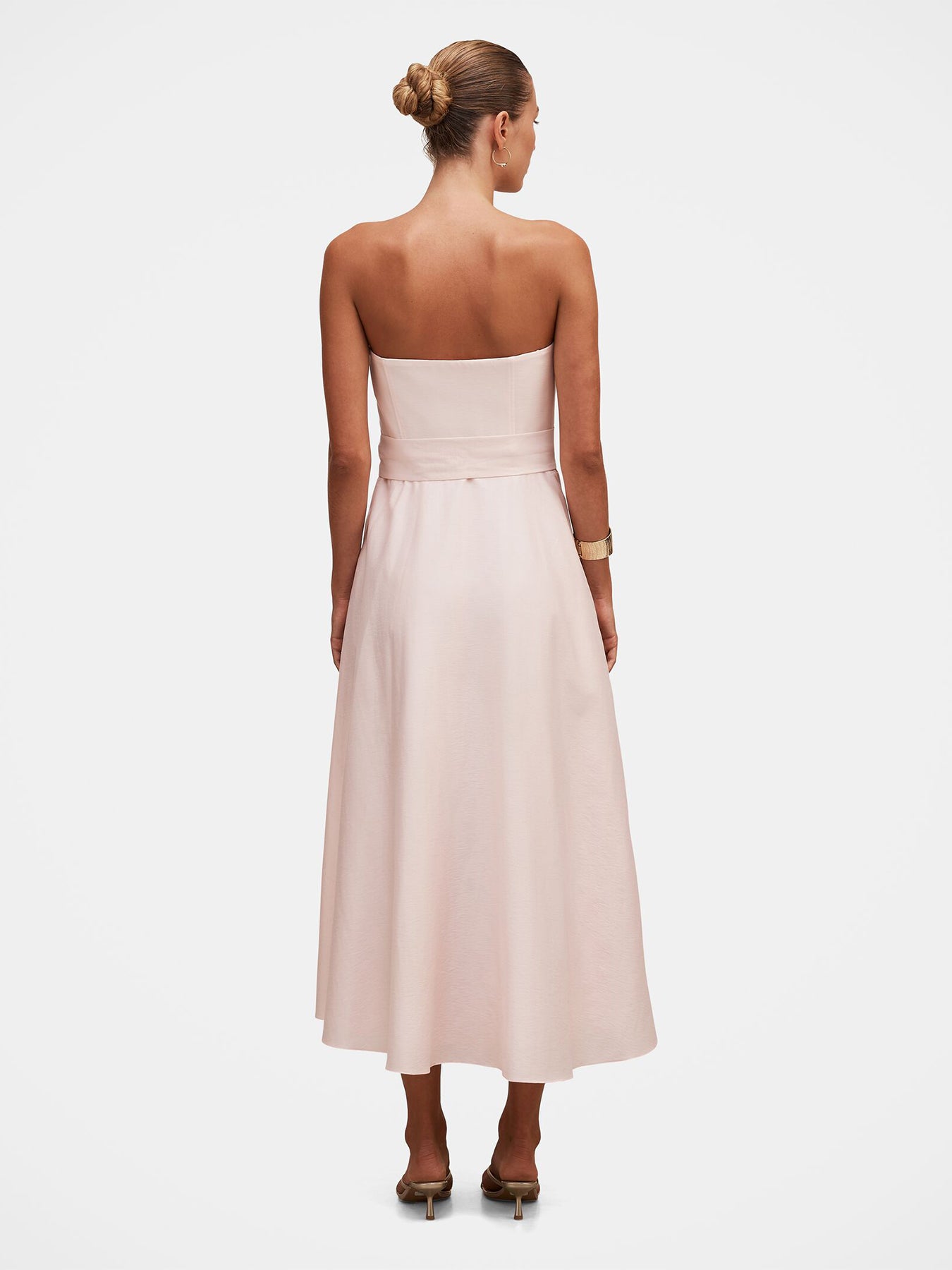 Daniella Strapless Midi Dress Pink