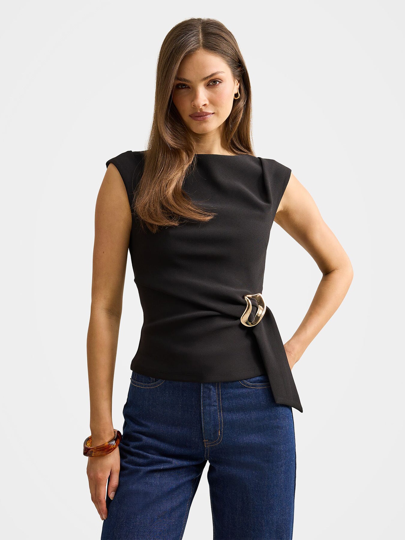 Serena Hardware Detail Blouse Black