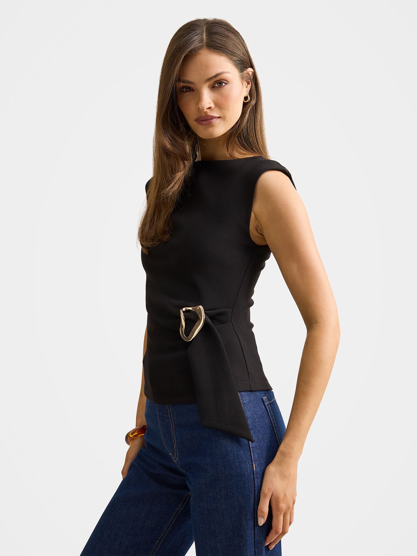Serena Hardware Detail Blouse Black