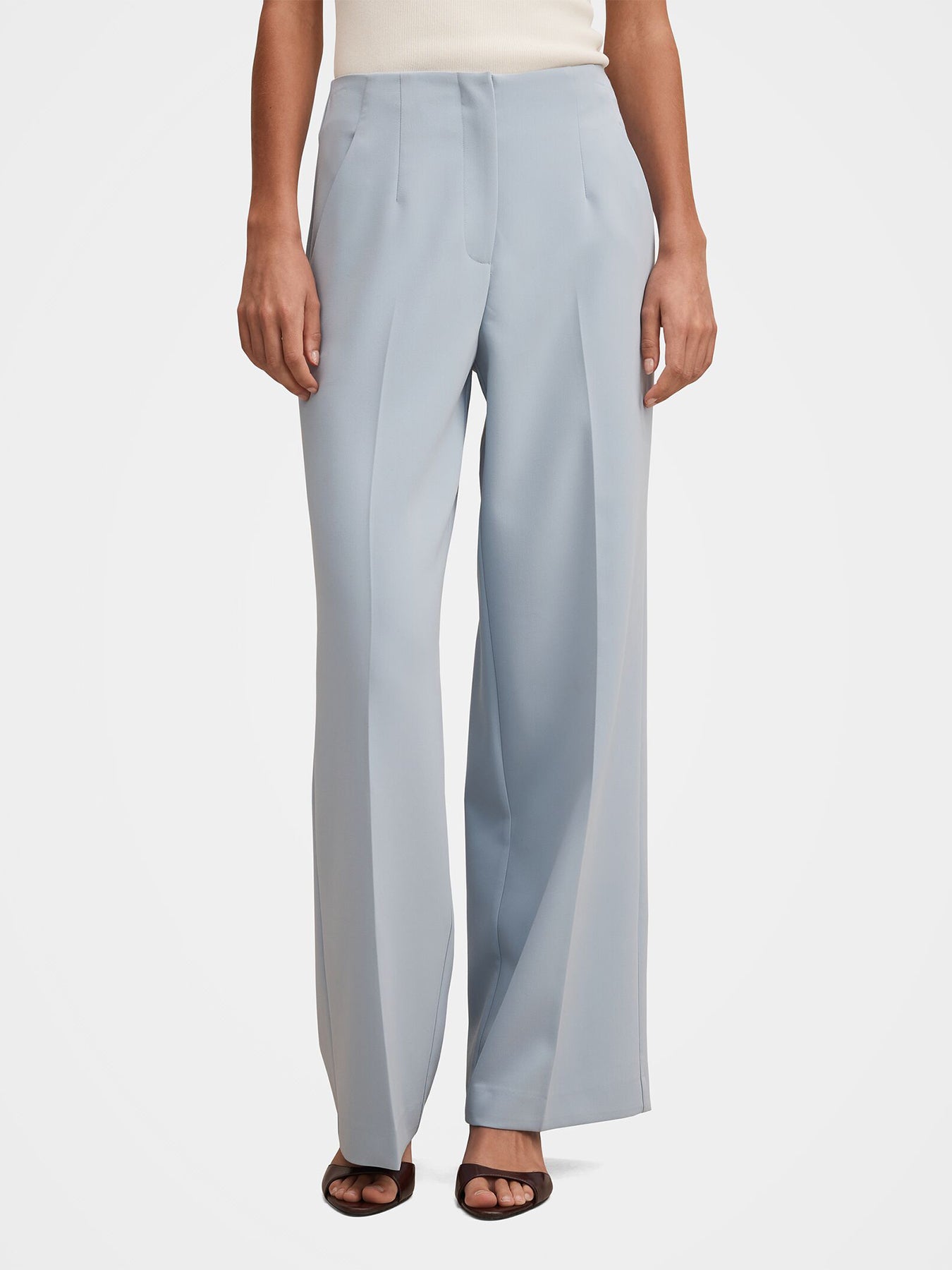 Lee Wide Leg Trousers Blue