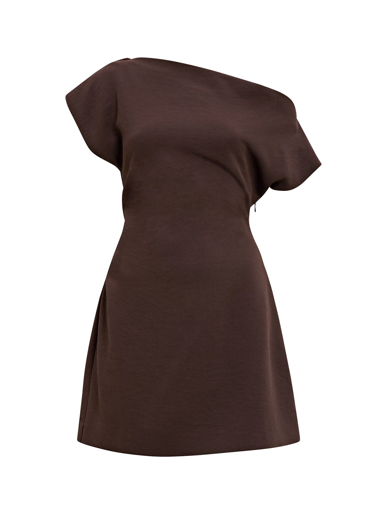 Danielle Asymmetrical Mini Dress Brown