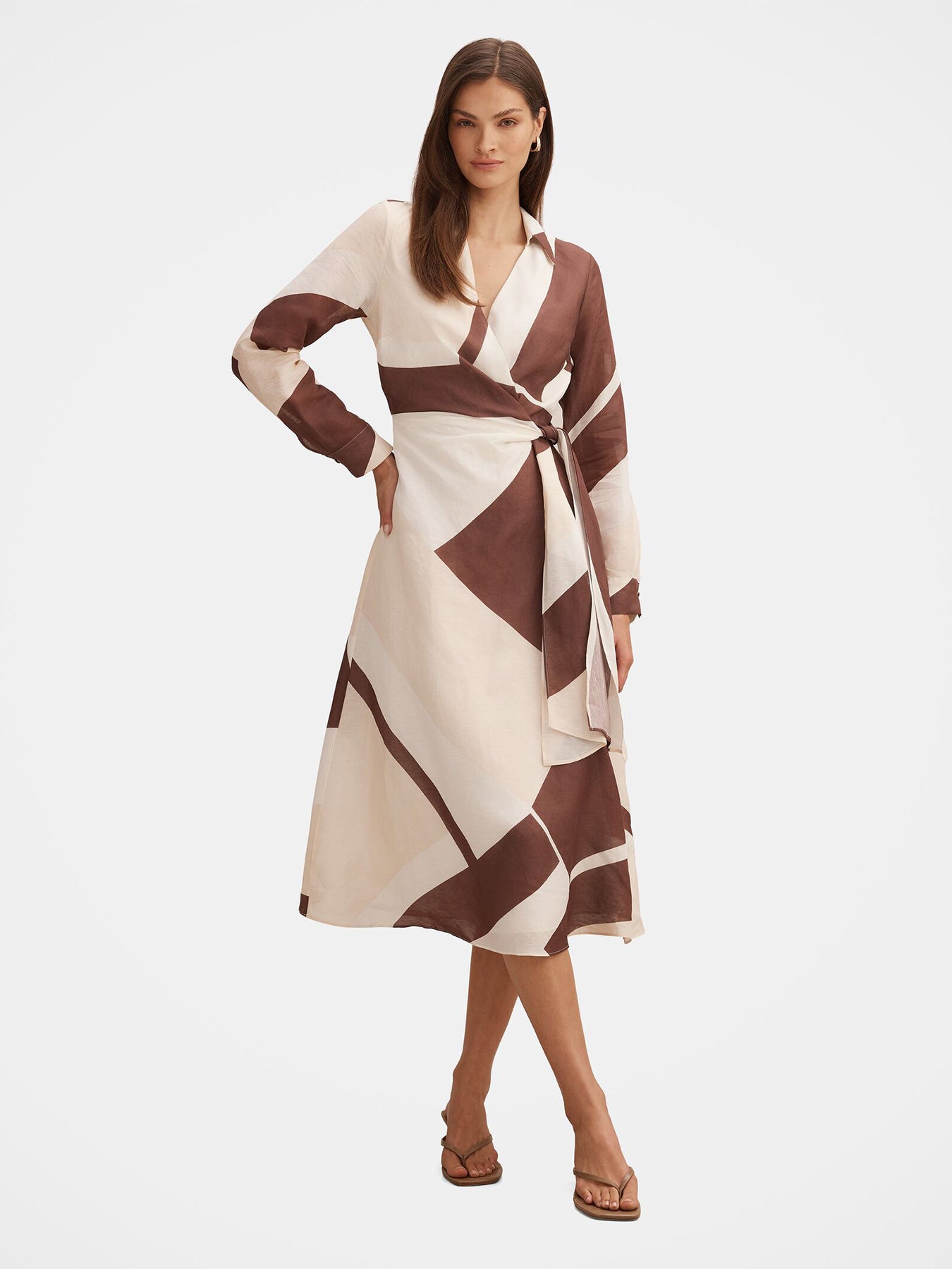 Angelina Tie Midi Dress Multi