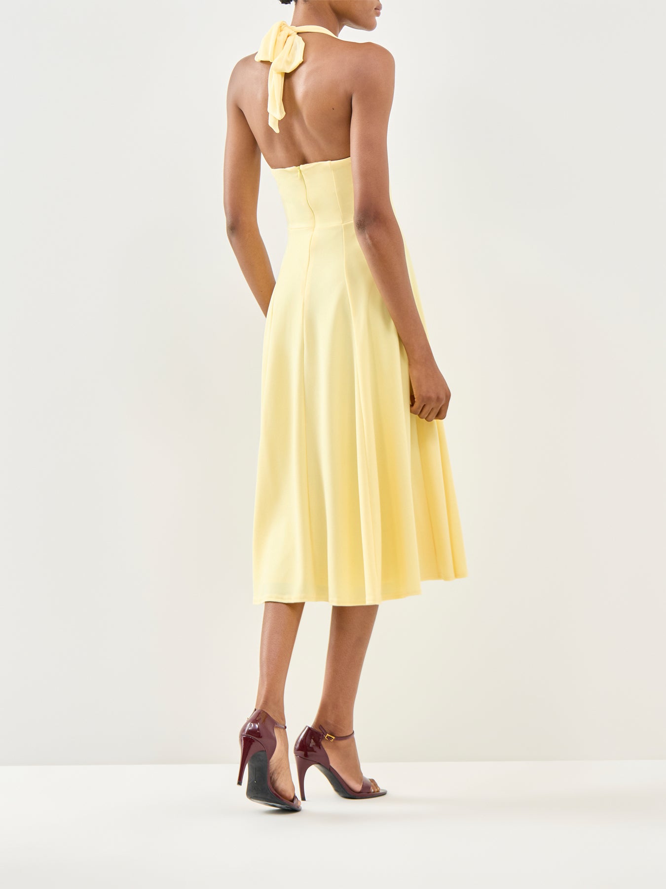 Auburn Midi Skater Dress Yellow