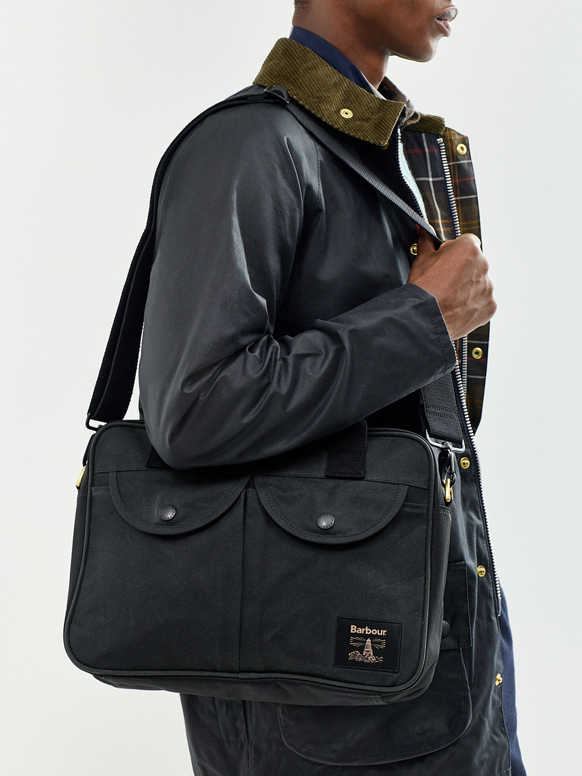 Waxed Cotton Field Laptop Crossbody Bag