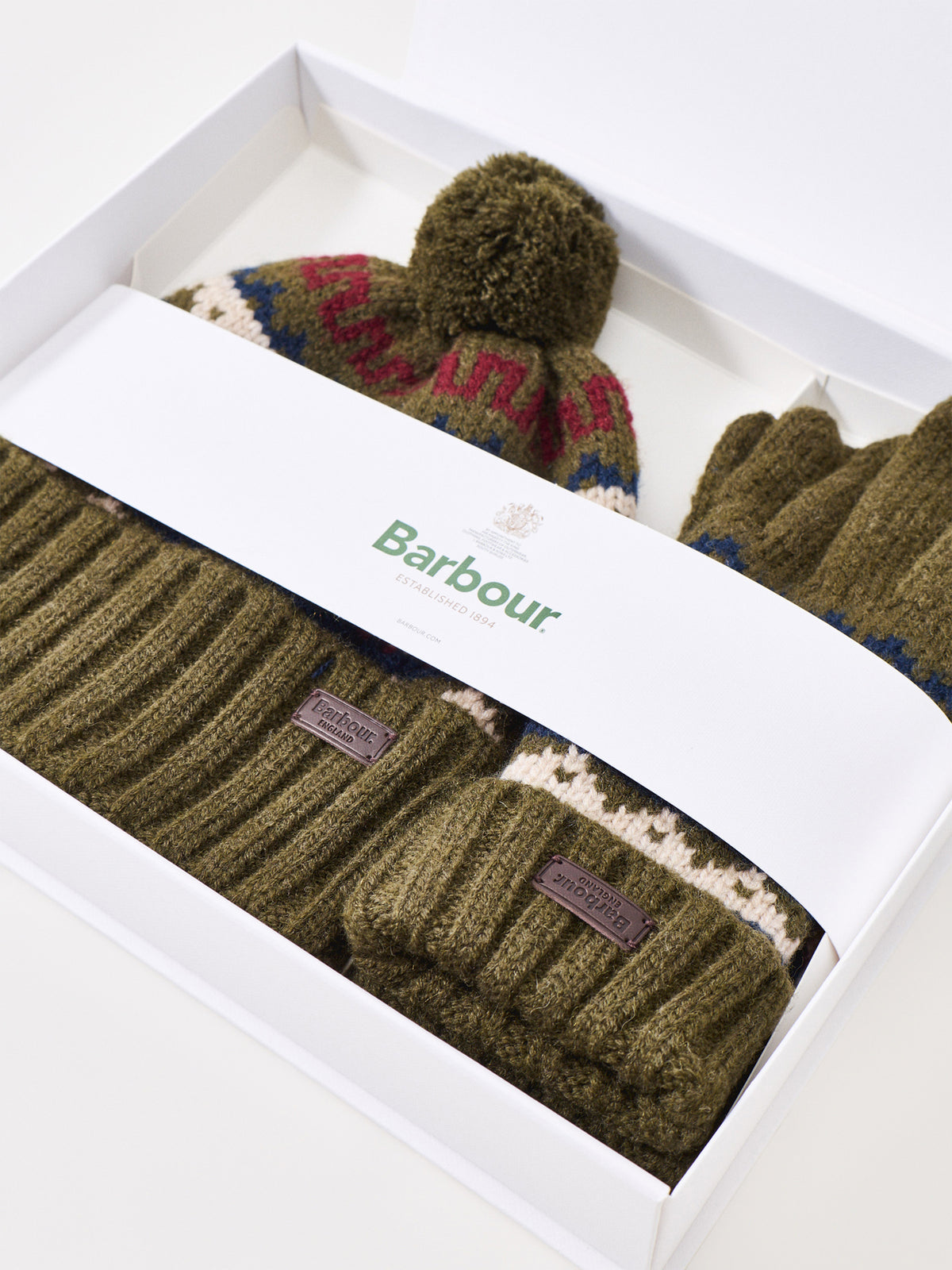 Kane Knitted Beanie & Gloves Gift Set - Dark Olive