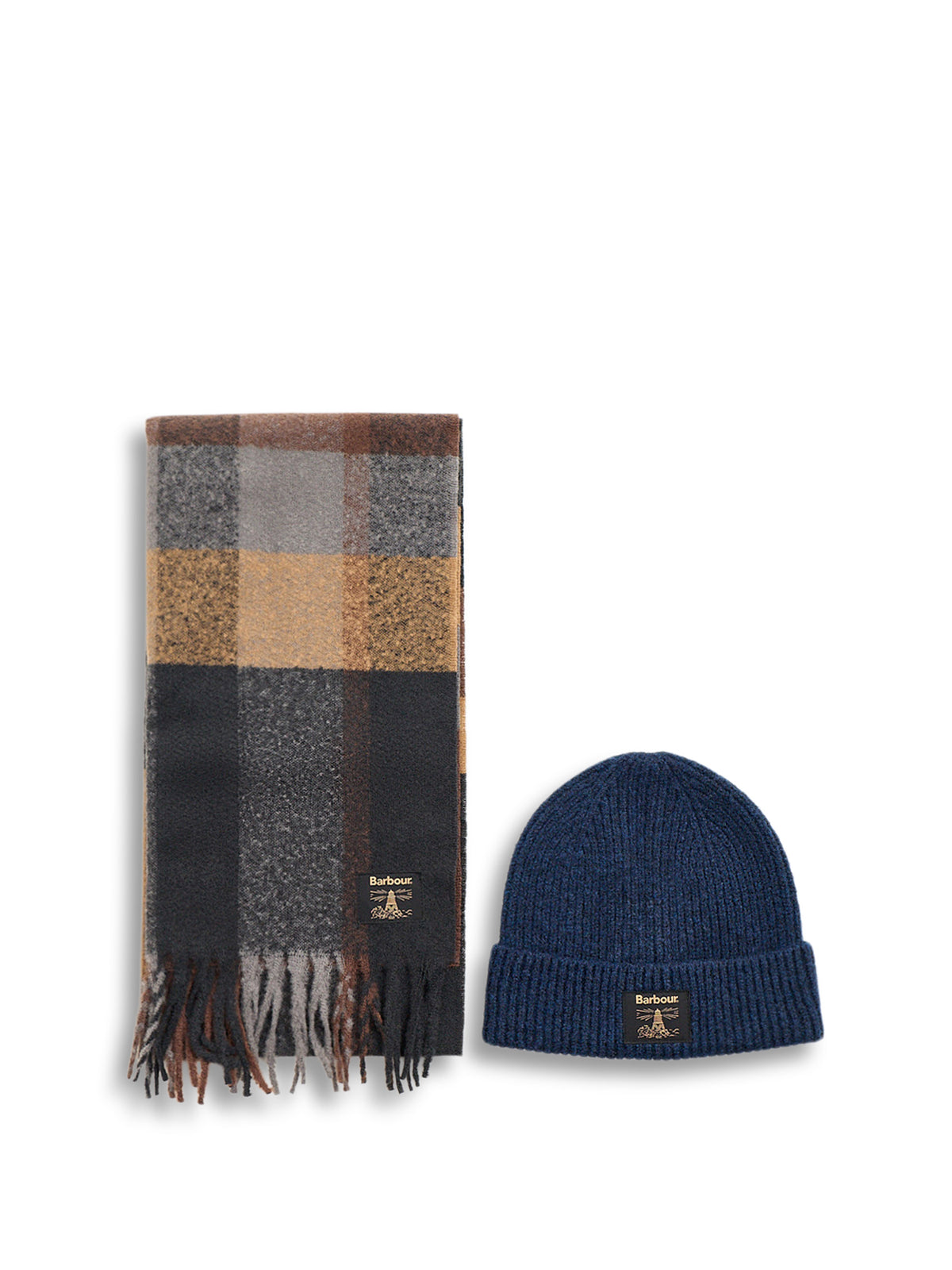 Westerdale Beanie & Scarf Gift Set - Navy / Grey