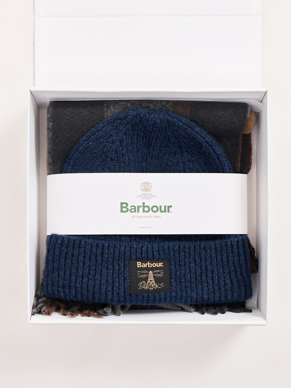 Westerdale Beanie & Scarf Gift Set - Navy / Grey