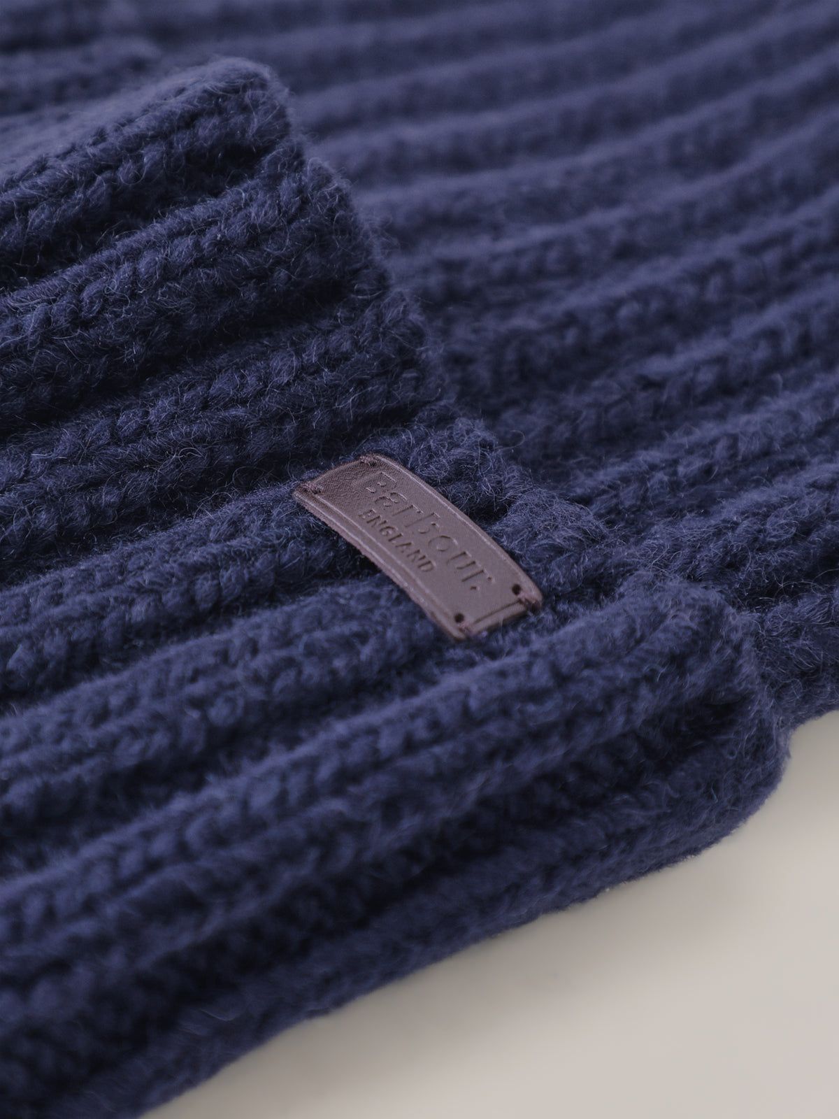 Wool Blend Kelson Pom Beanie - Navy