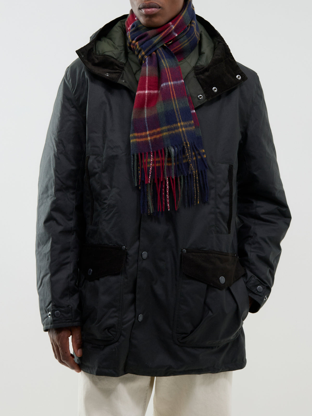 Lambswool & Cashmere Tartan Scarf - Winterberry Tartan
