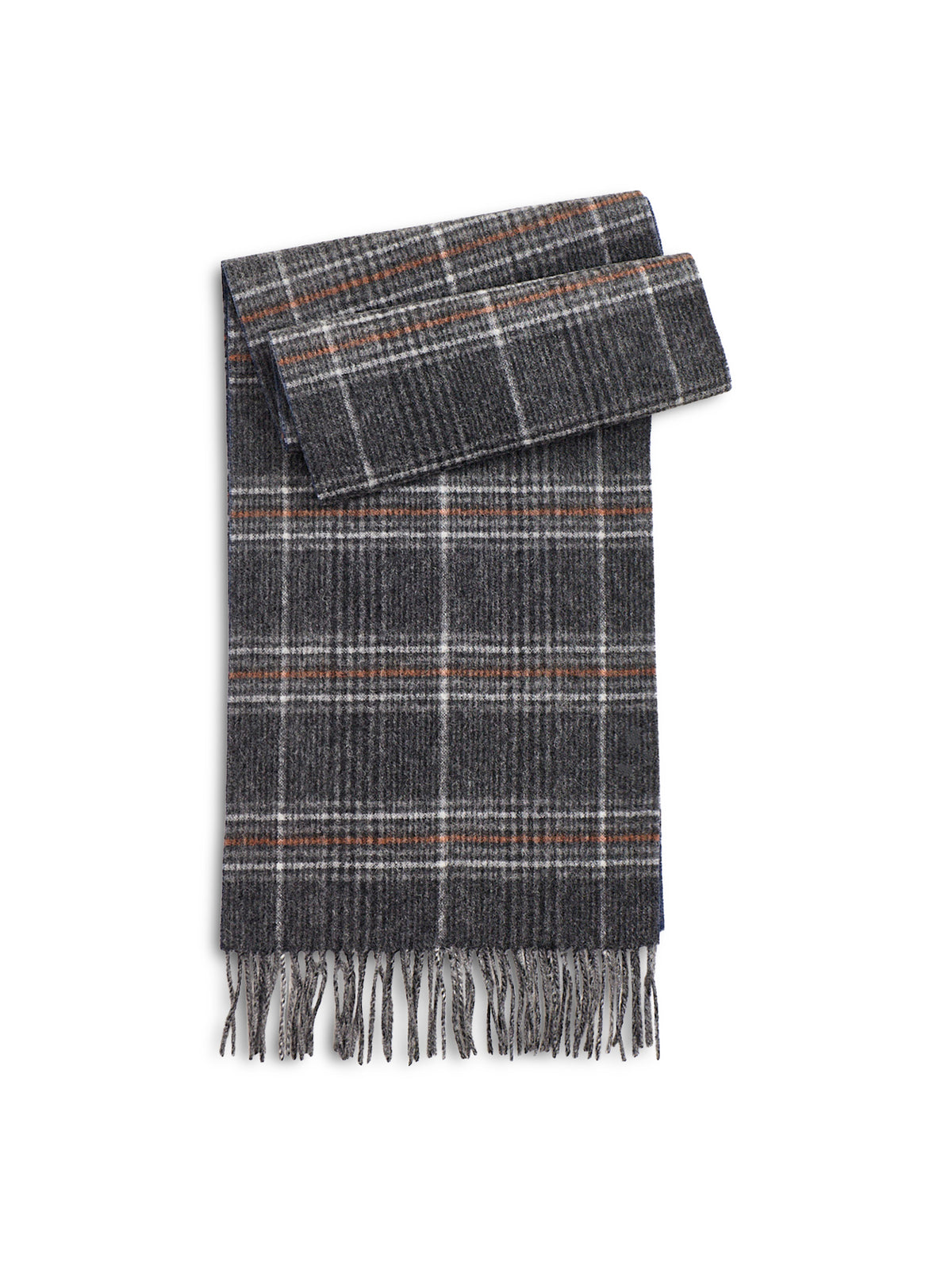 Wool Marsden Reversible Scarf - Grey / Navy