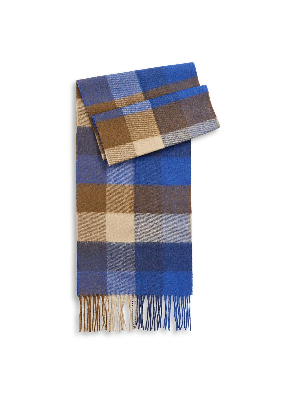 Lambswool Tattersall Scarf - Navy Mix