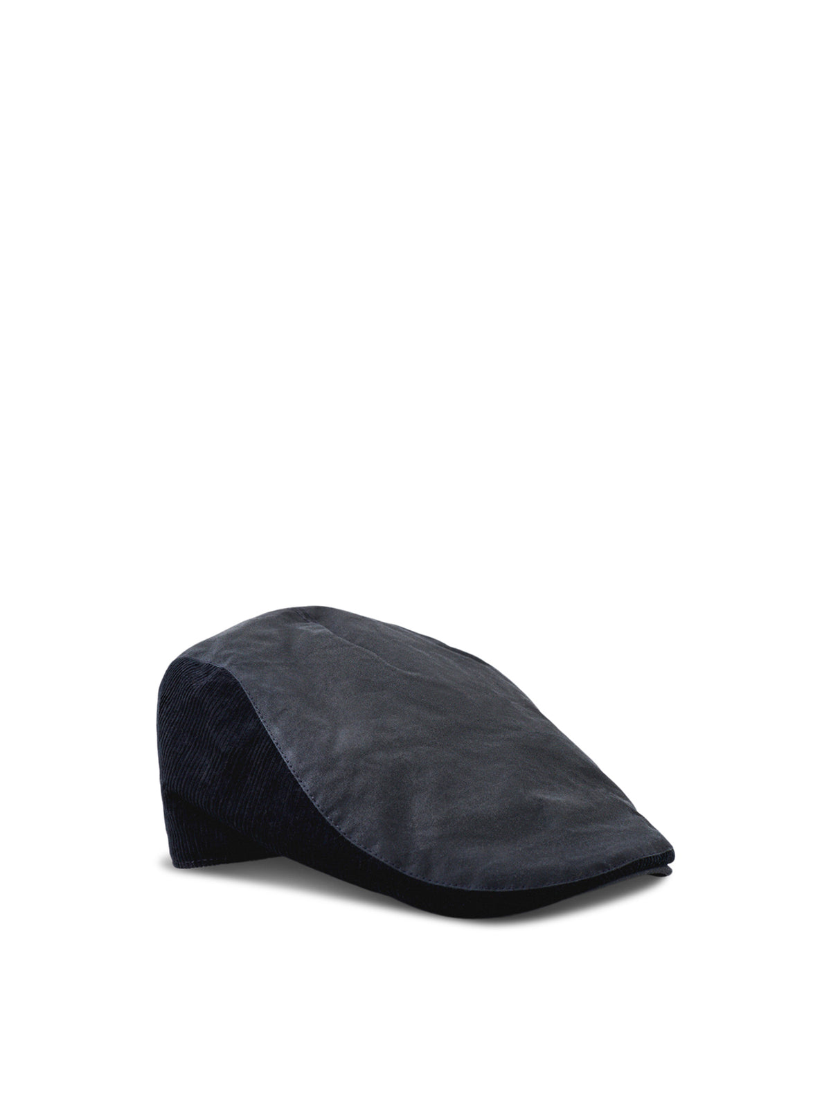 Waxed Cotton Ashby Flat Cap - Navy