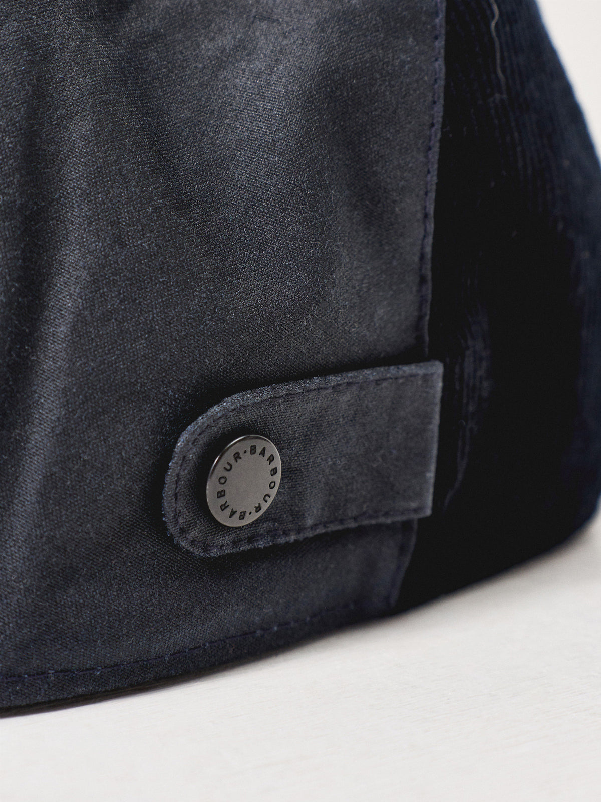 Waxed Cotton Ashby Flat Cap - Navy
