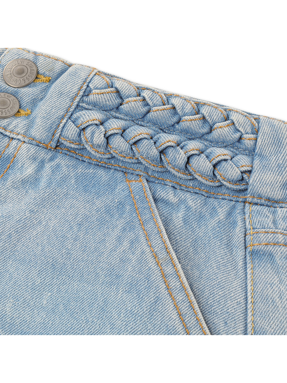 Cotton High-Rise Baggy Jeans With Braid Detail