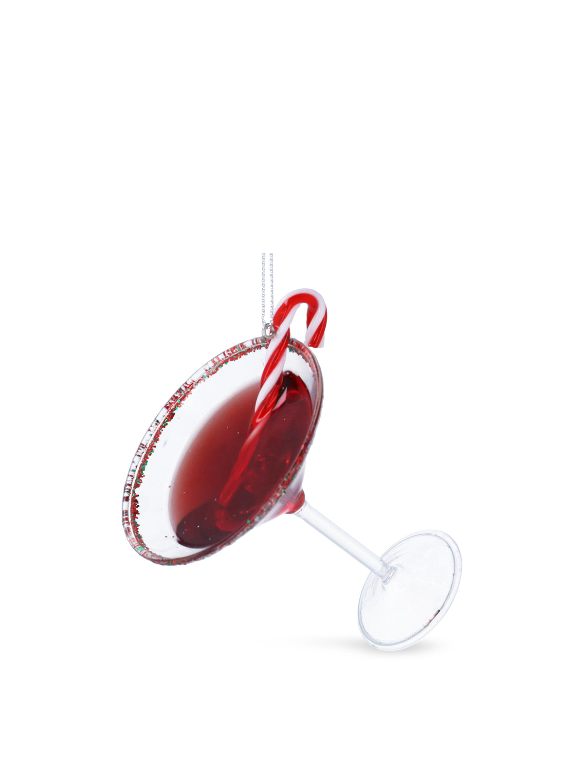 Candy Cane Martini Glass Christmas Hanging Decoration