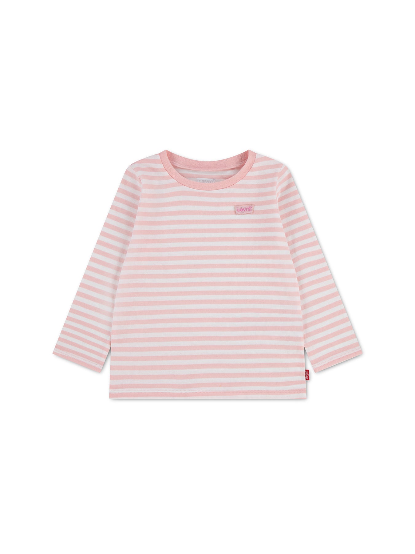 Baby Levi's Striped Long Sleeve T-Shirt Pink