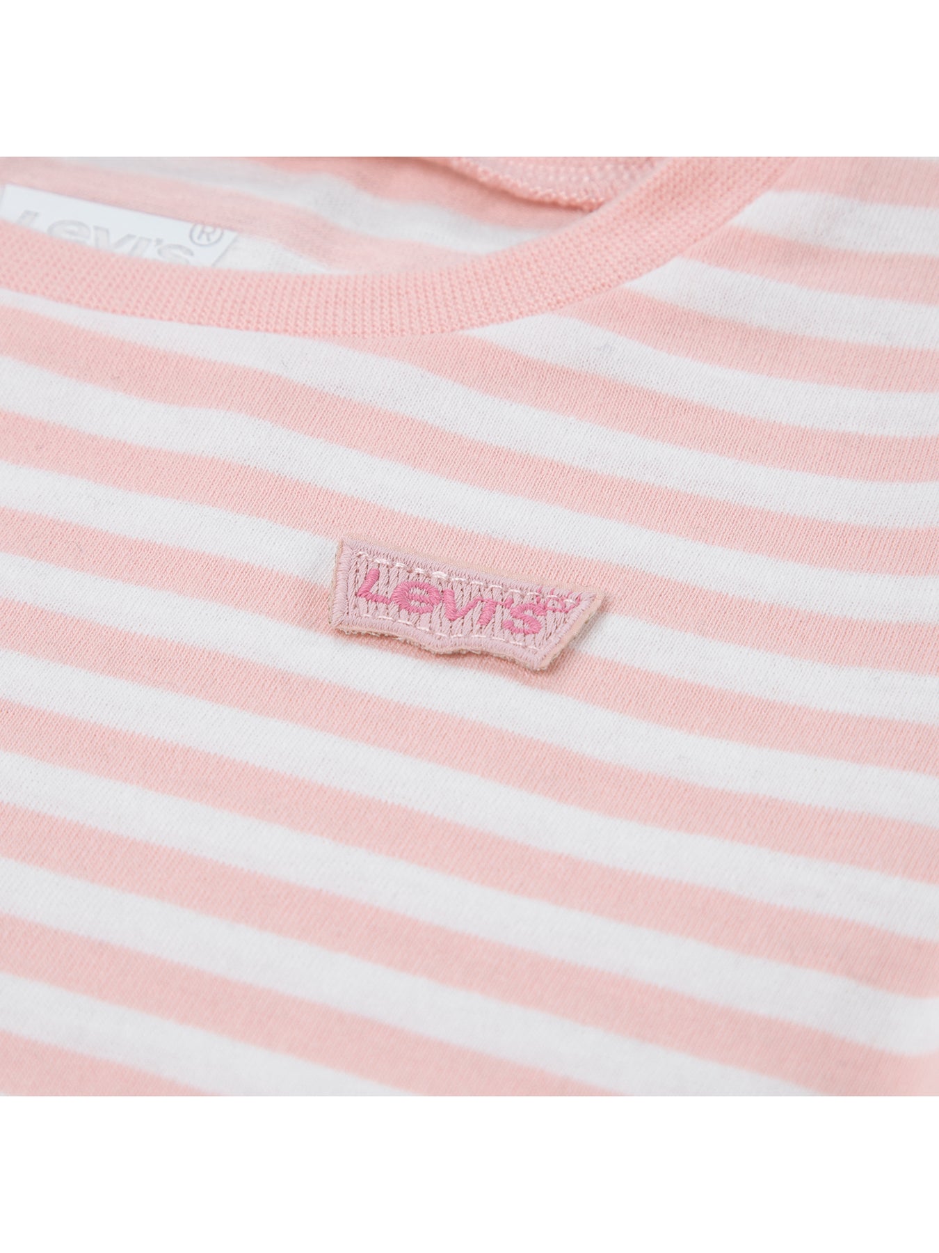 Baby Levi's Striped Long Sleeve T-Shirt Pink