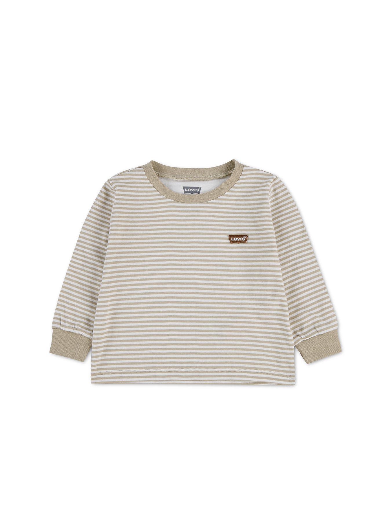 Baby Levi's Striped Long Sleeve T-Shirt Tan