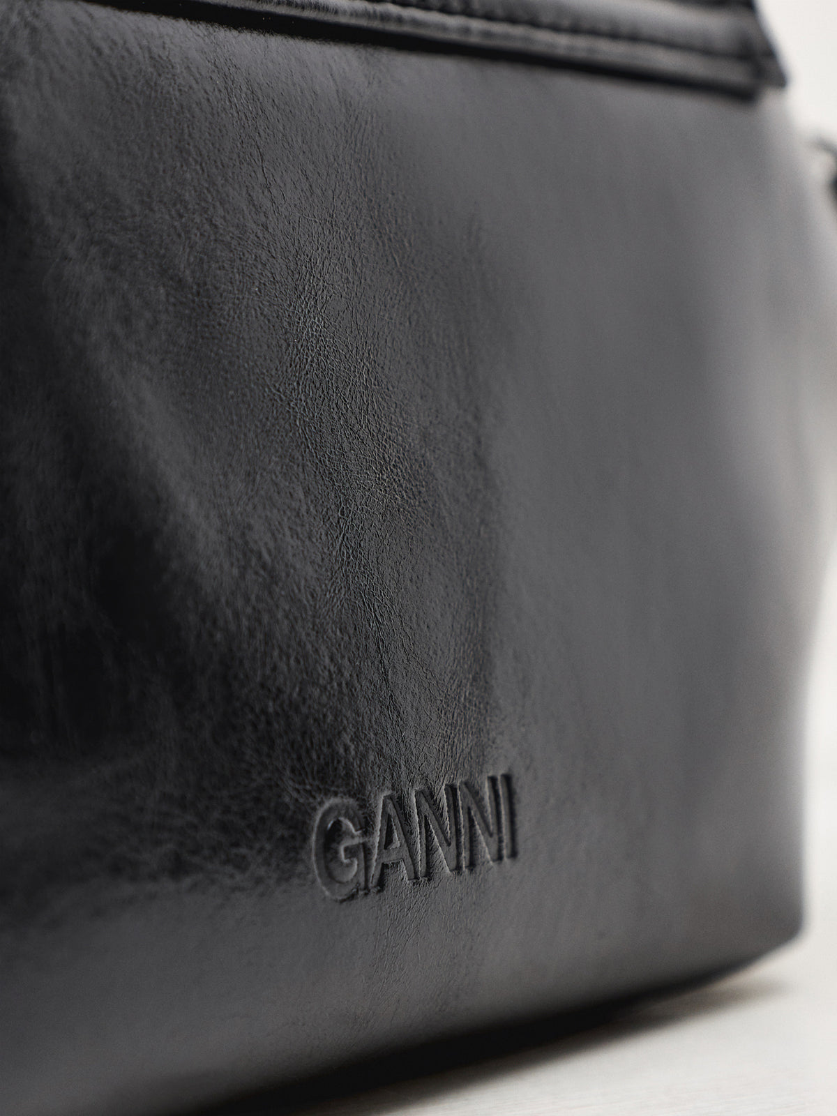 Recycled Leather Blend Bou East/West Box Shoulder Bag