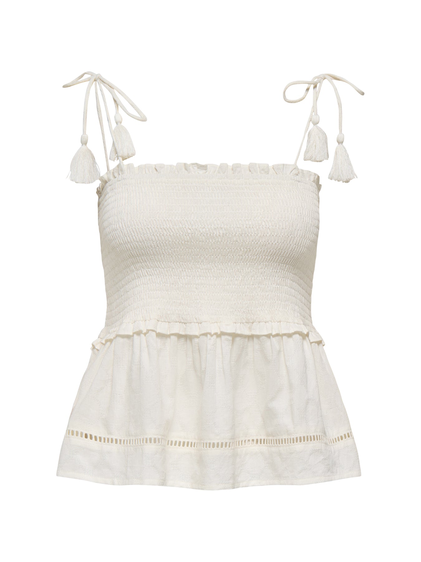 Miva Smock Strap Top Cream