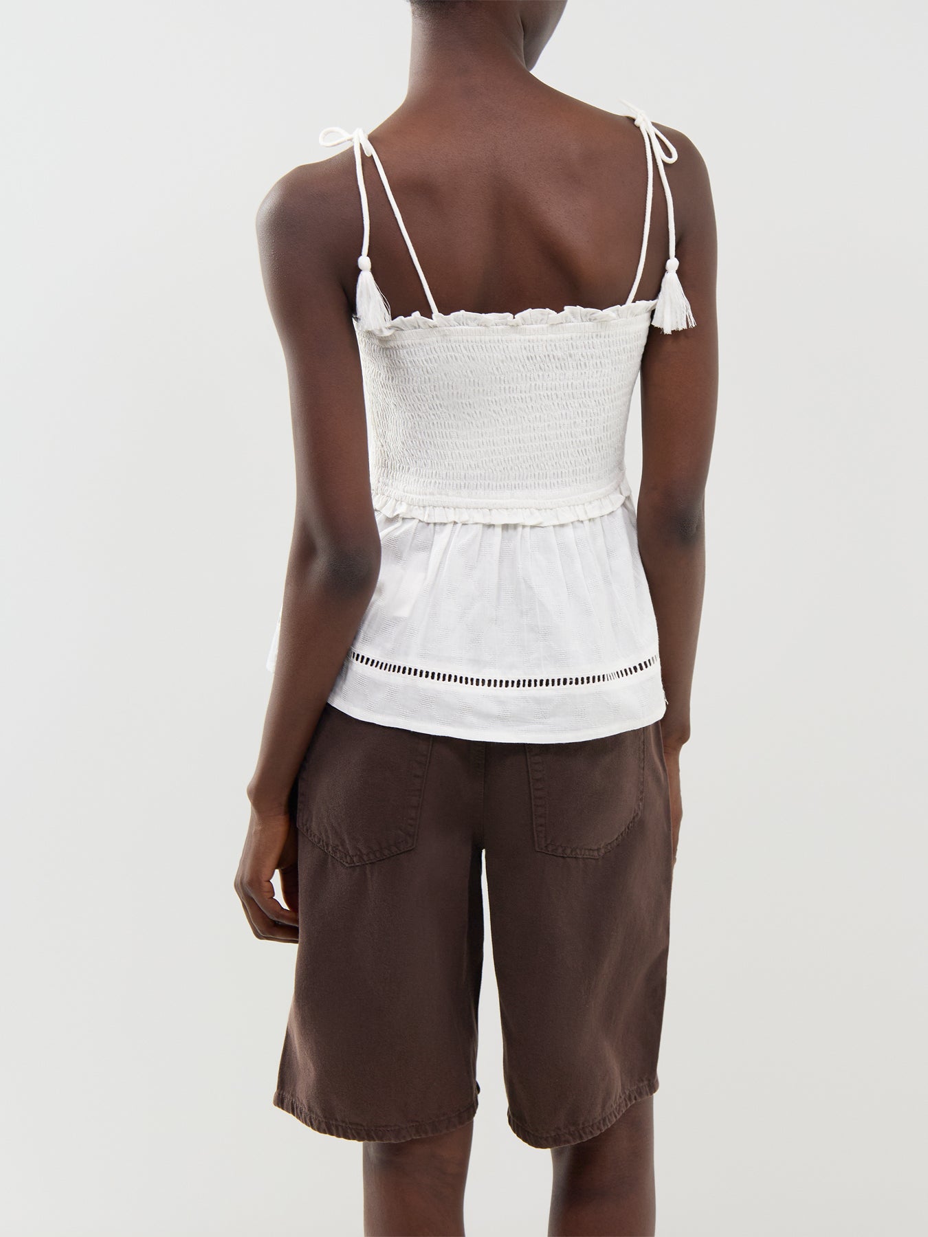 Miva Smock Strap Top Cream