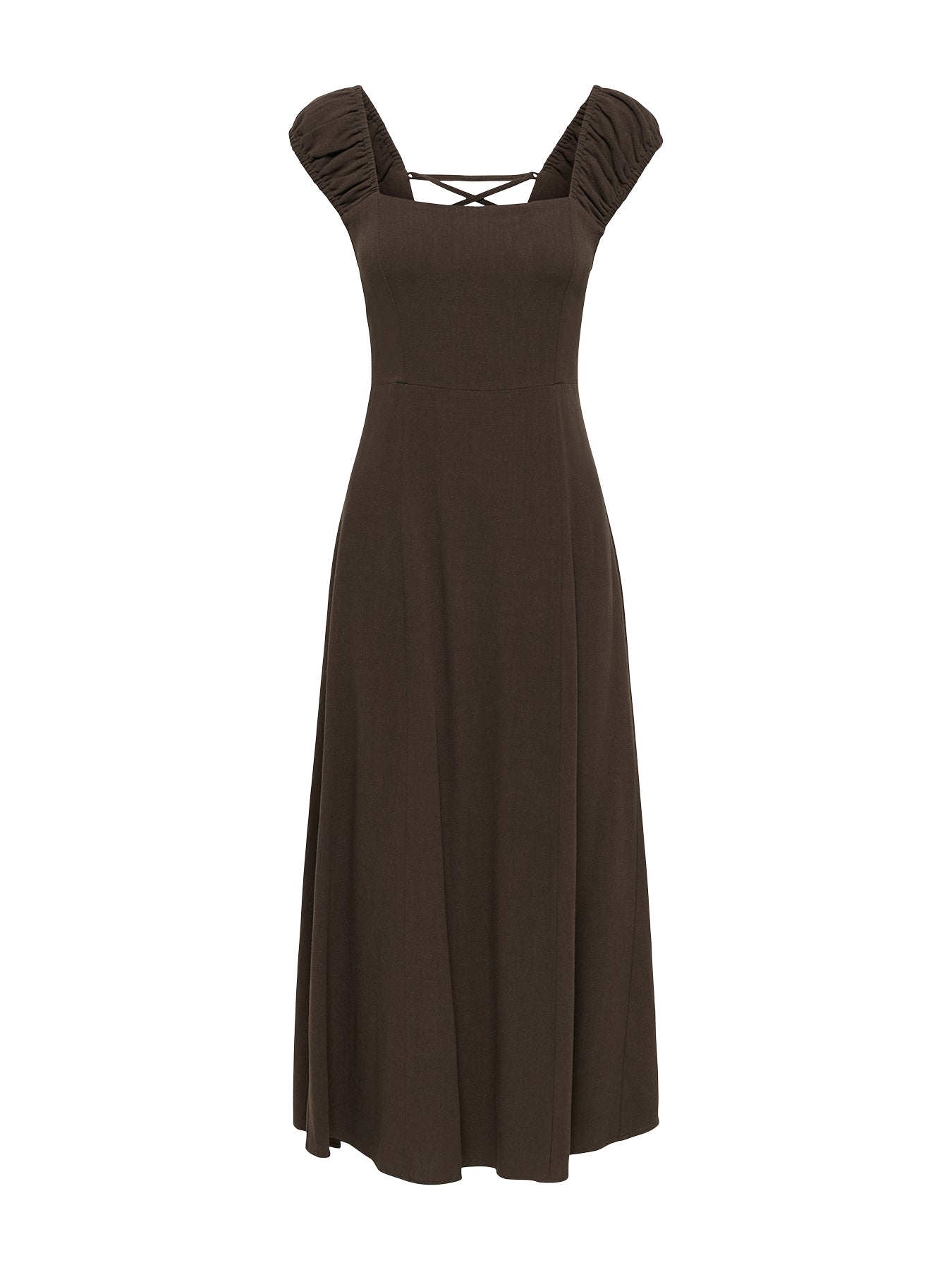 Mirelda Sleeveless Midi Dress Brown