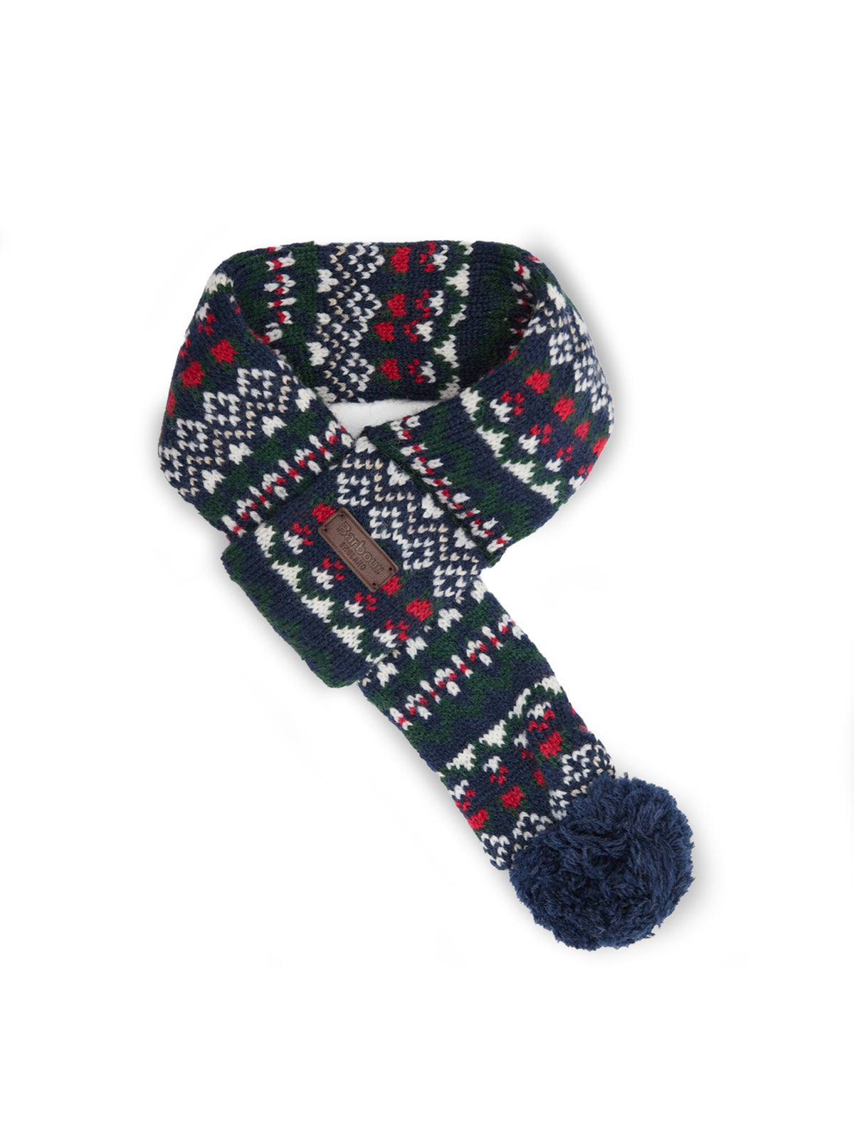 Marlow Fairisle Dog Scarf Festive Navy